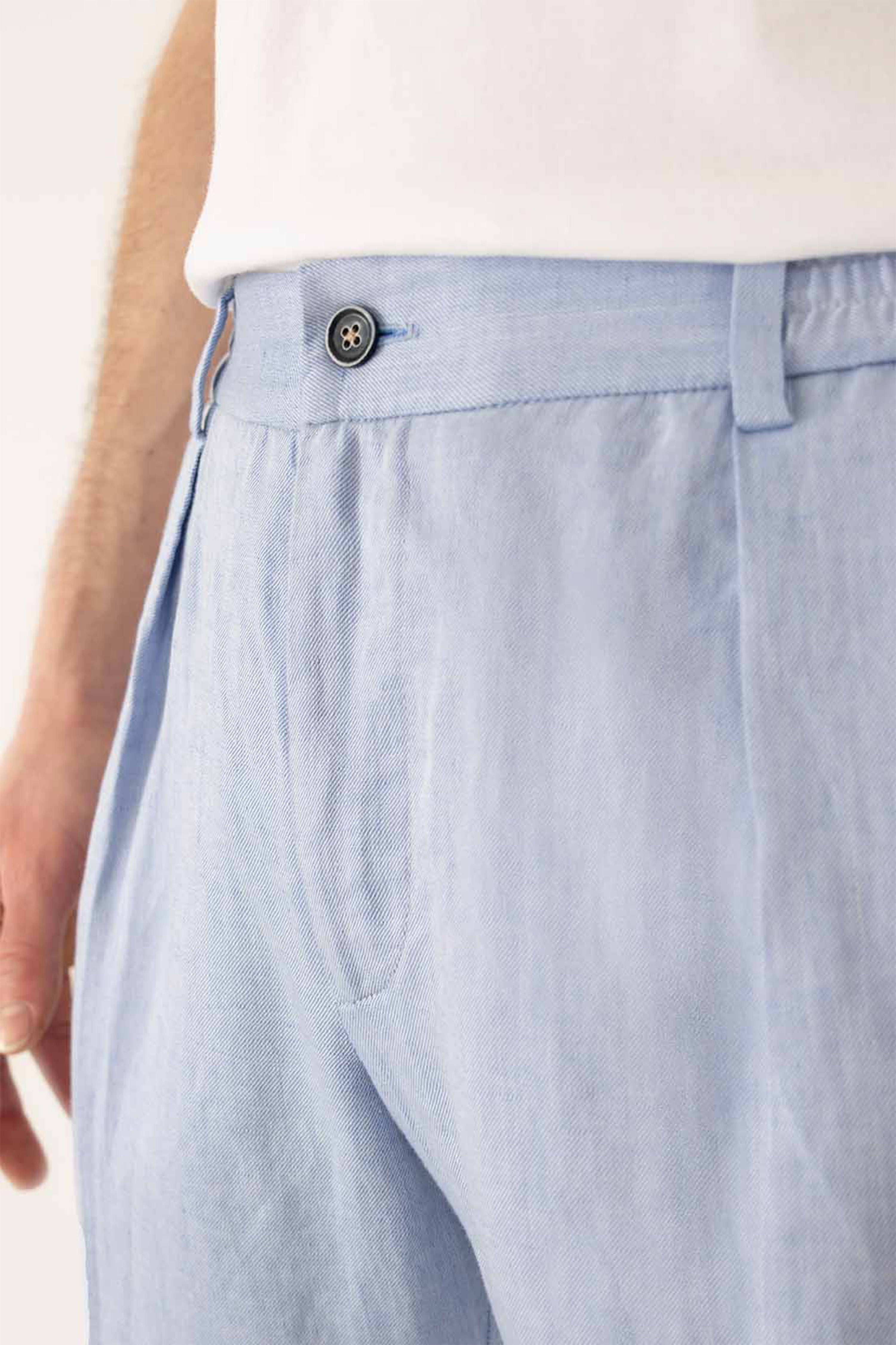 Sky blue pleated pants