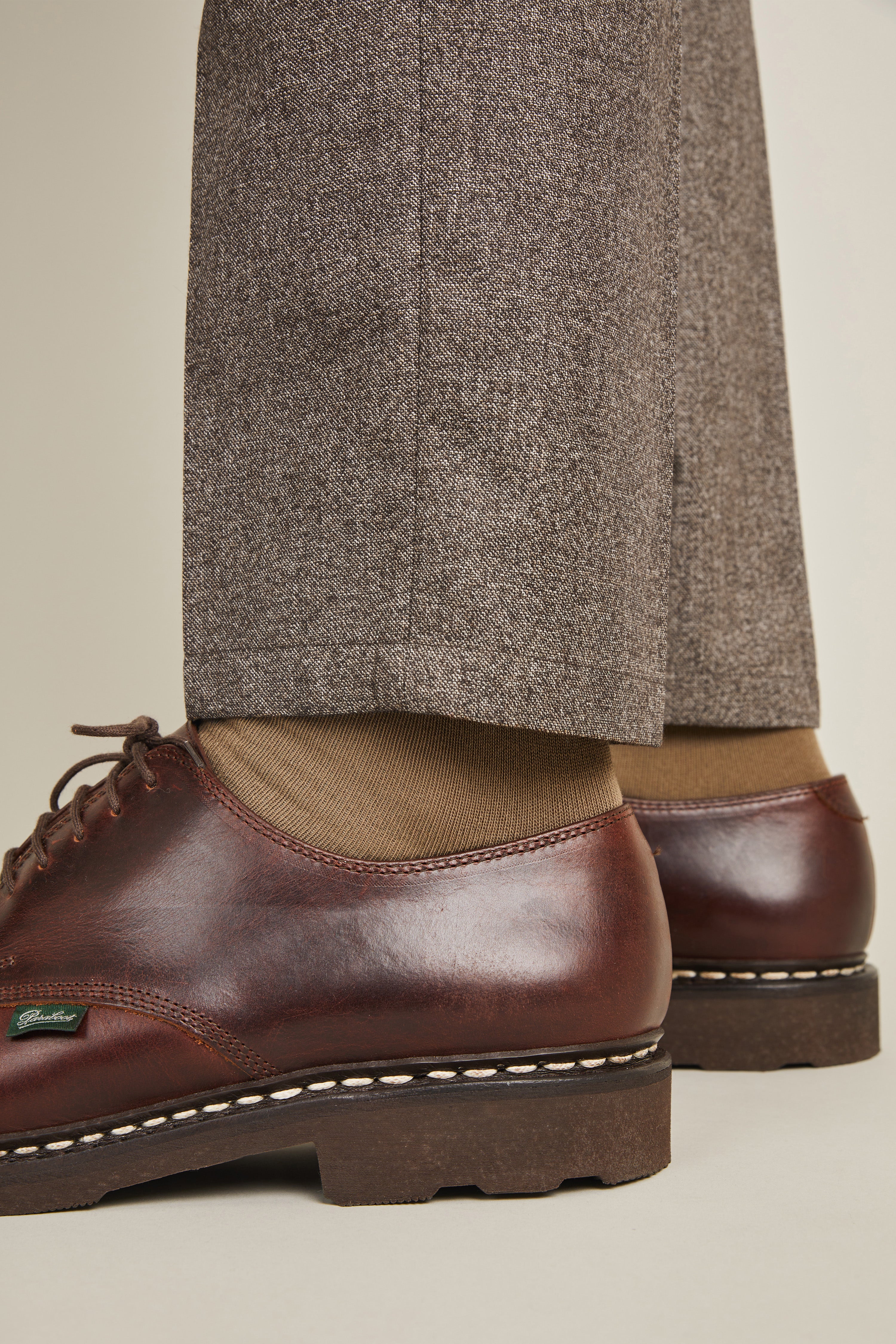 Pantalon à pinces flanelle marron