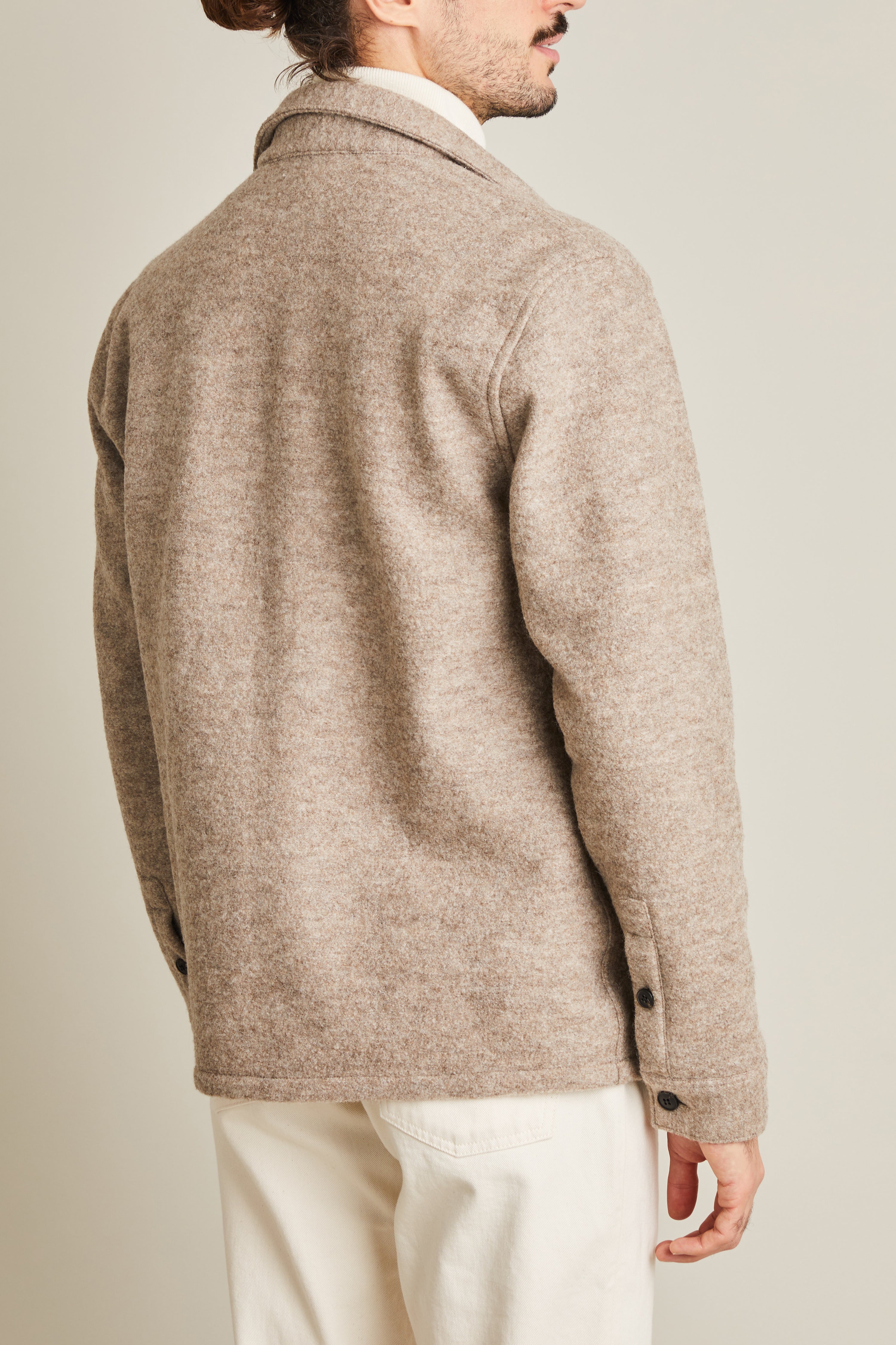 Woolen workjacket in greige