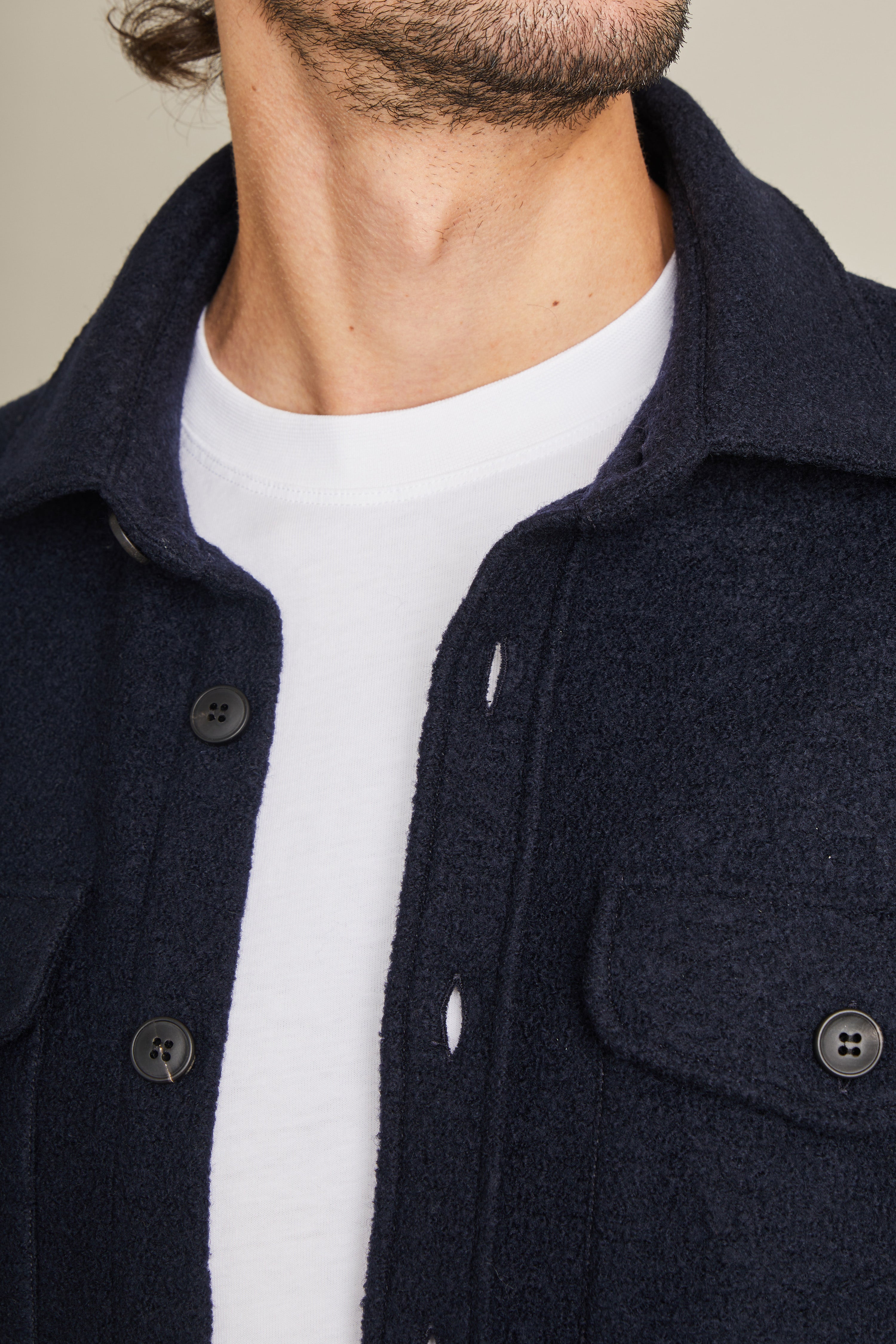 Surchemise Laine bleu marine