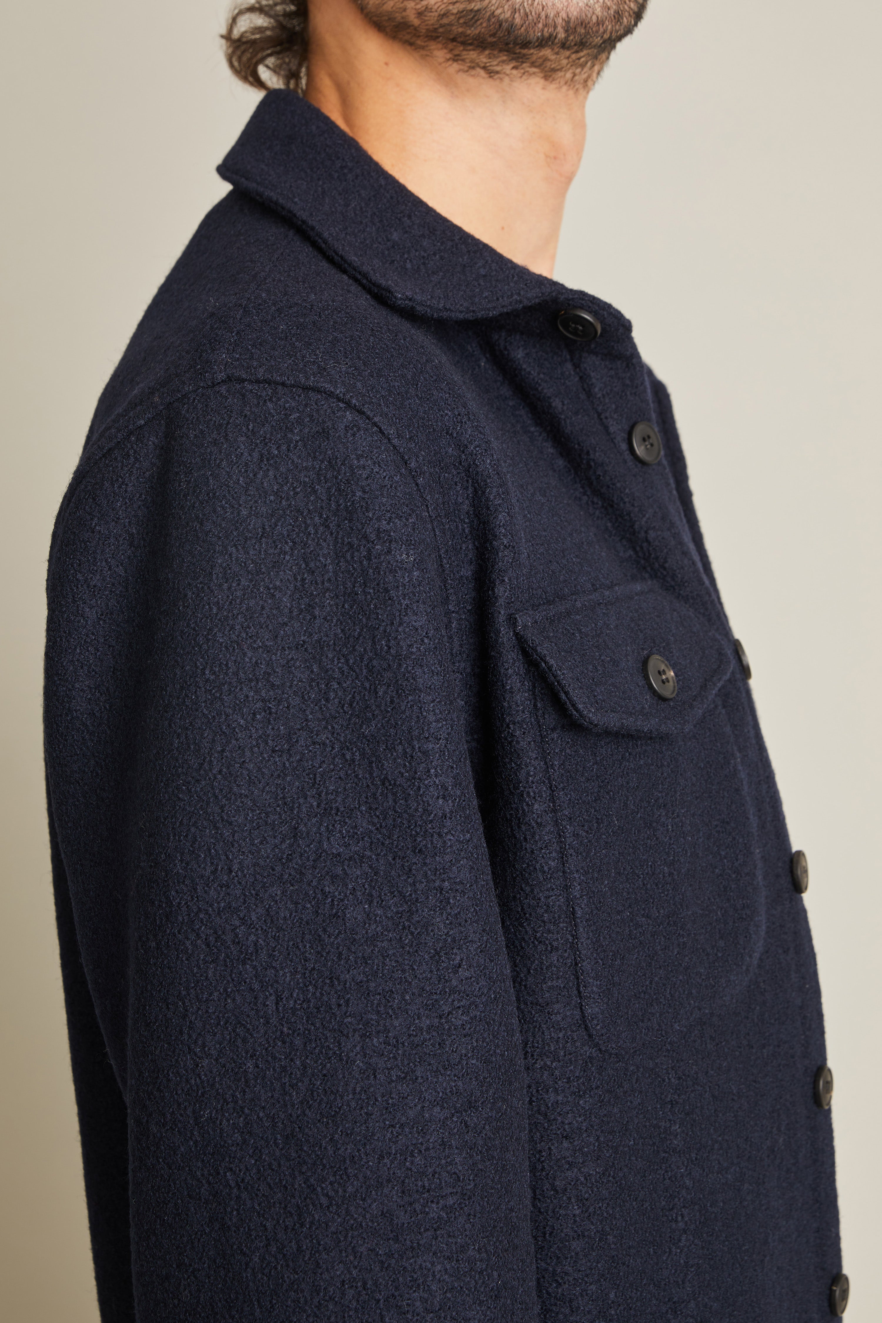 Surchemise Laine bleu marine