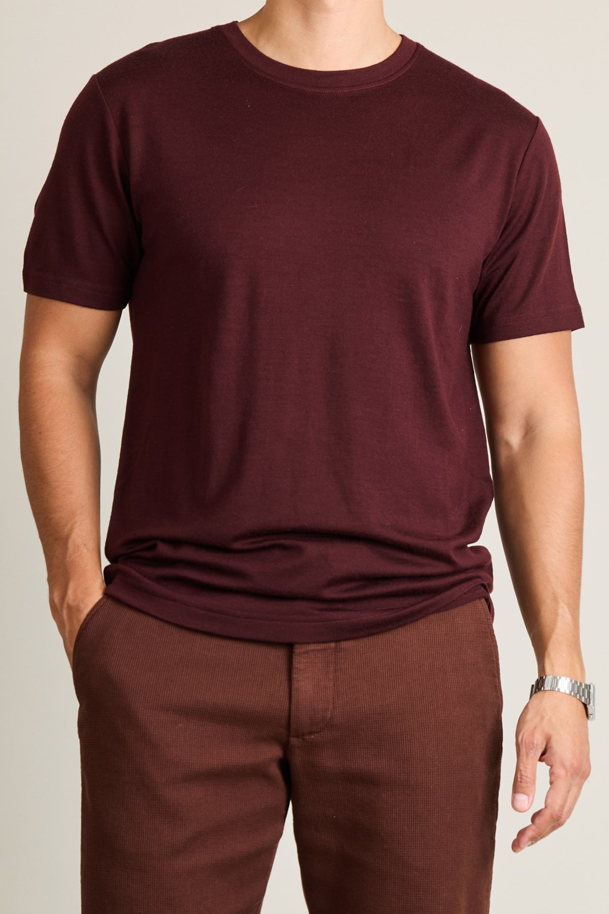 Wine Merino T-shirt