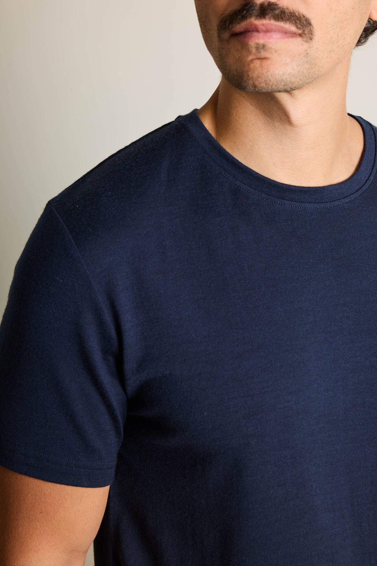 Tee-shirt mérinos bleu marine