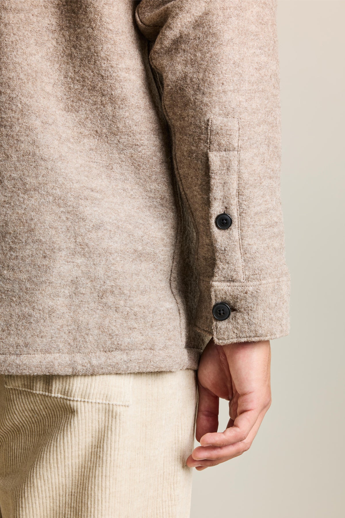 Greige wool overshirt