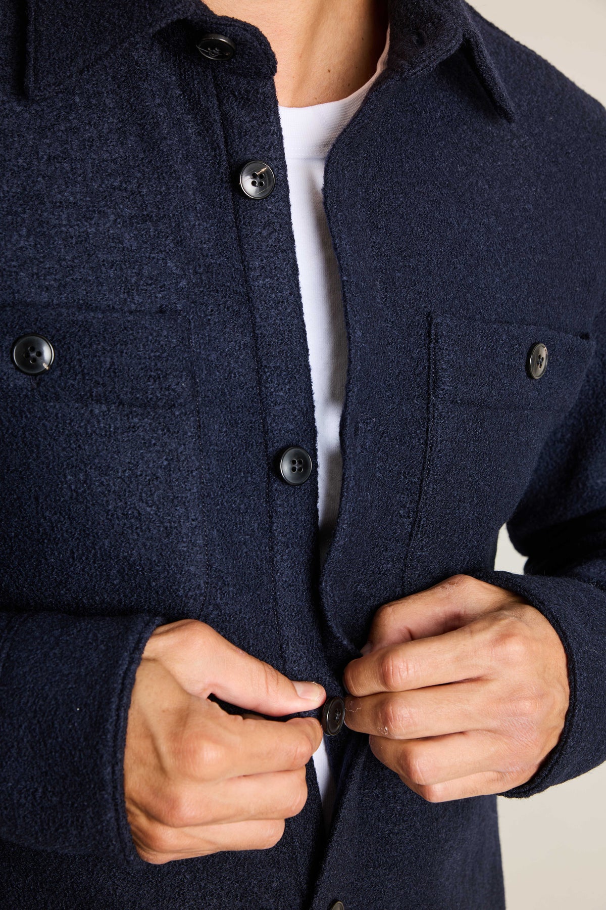 Surchemise laine bleu marine