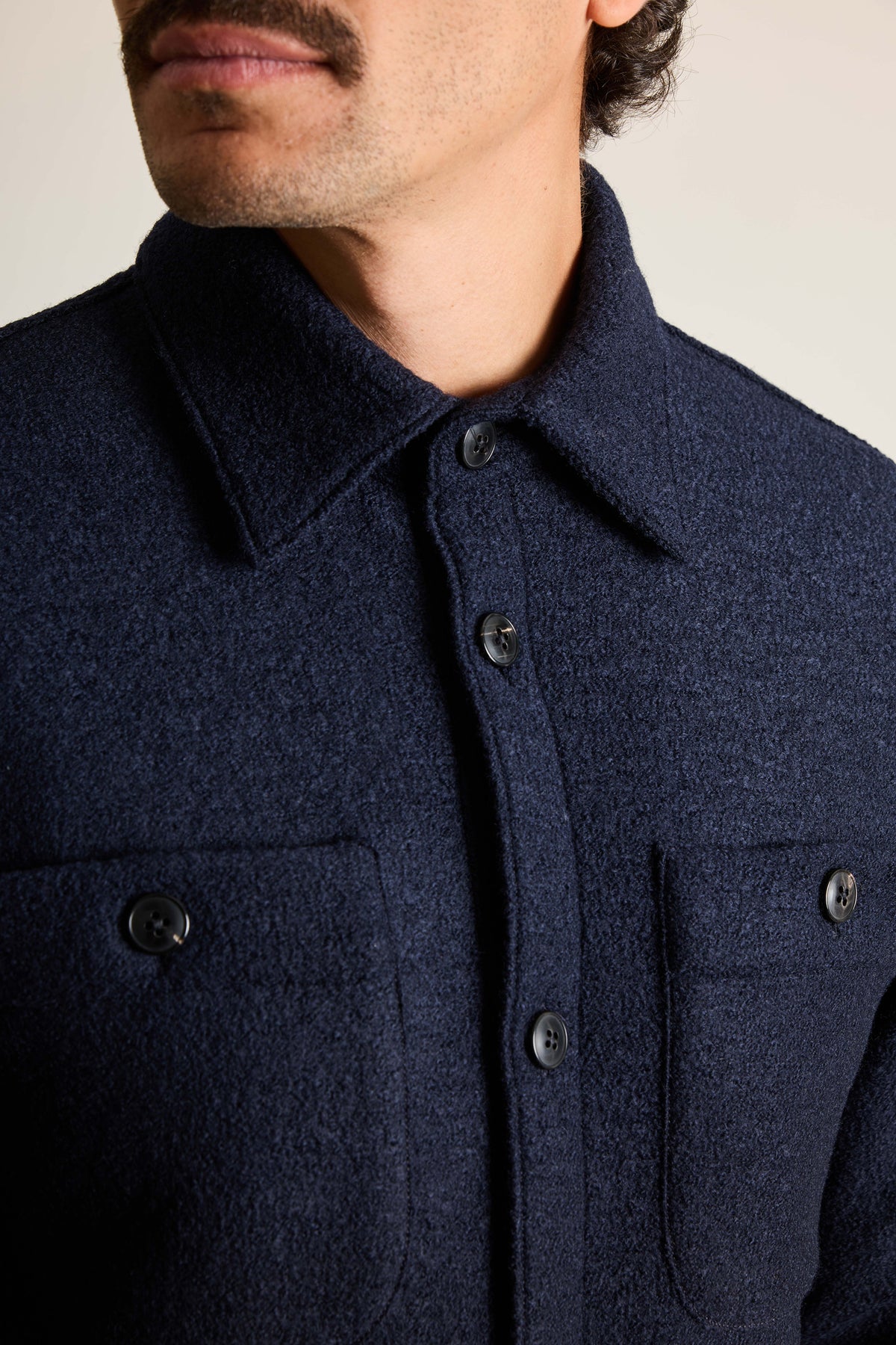 Surchemise laine bleu marine