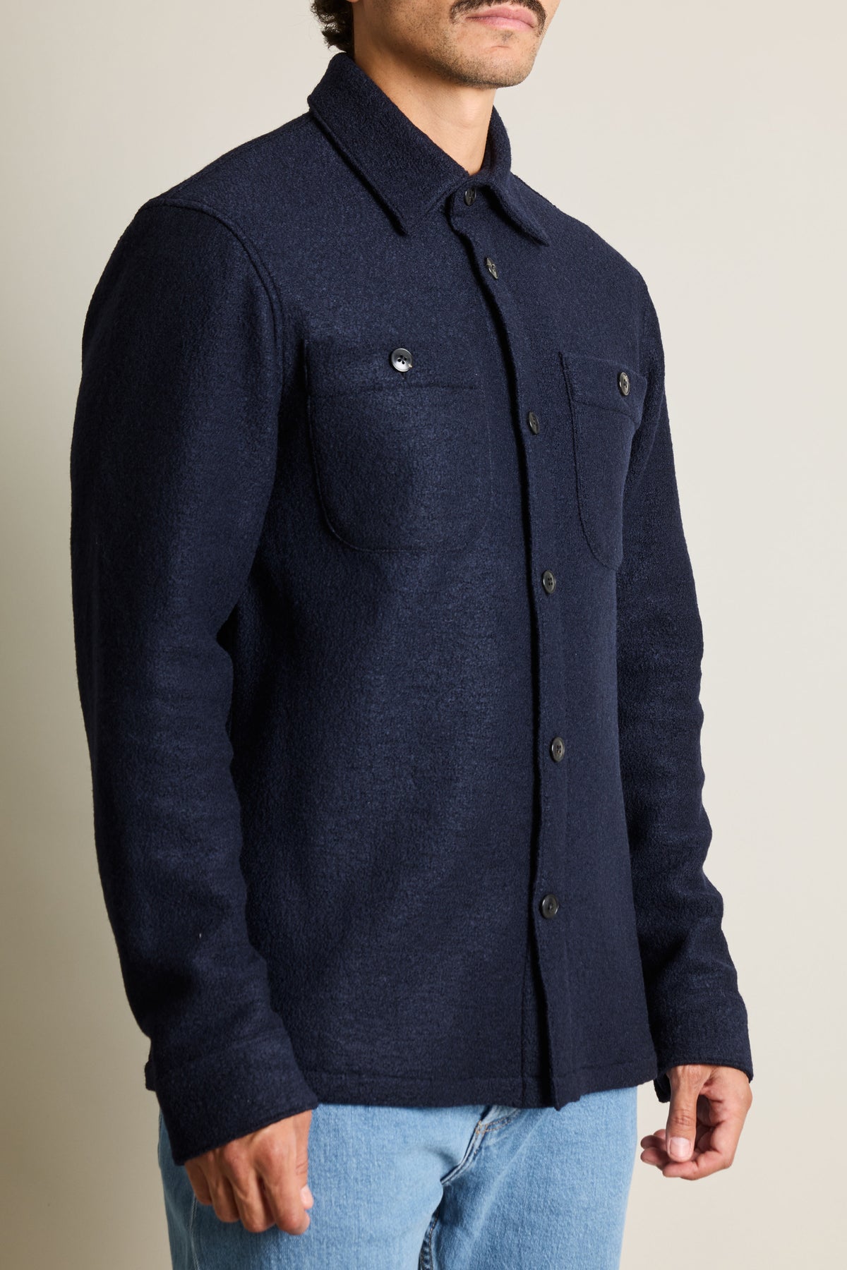 Surchemise laine bleu marine