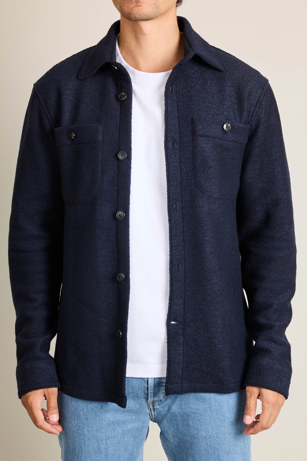 Surchemise laine bleu marine