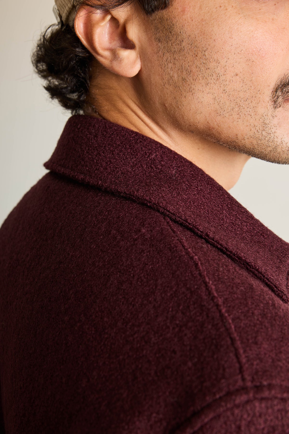 Wine wool overshirt