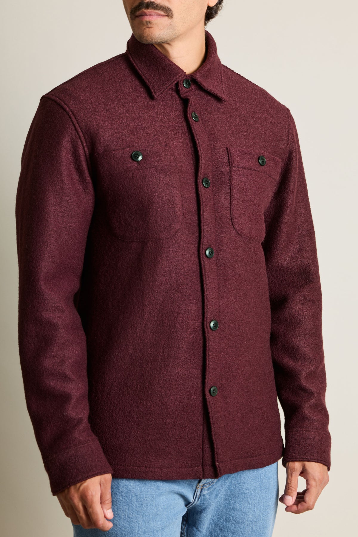 Wine wool overshirt