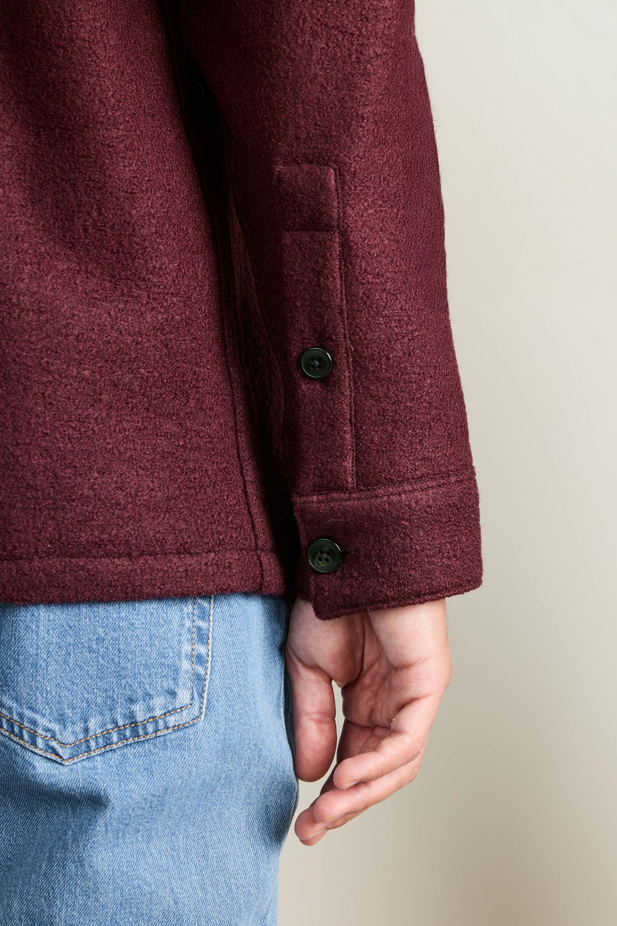 Wine wool overshirt