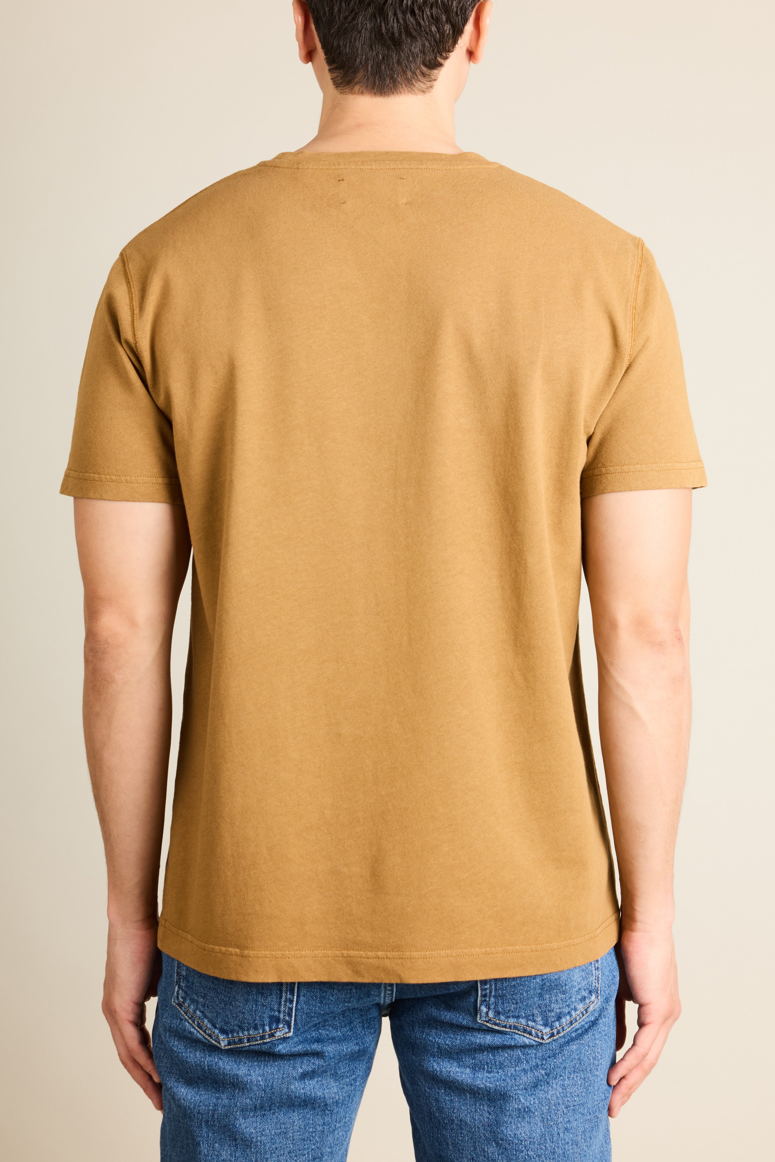 Tee-shirt coton-lin caramel