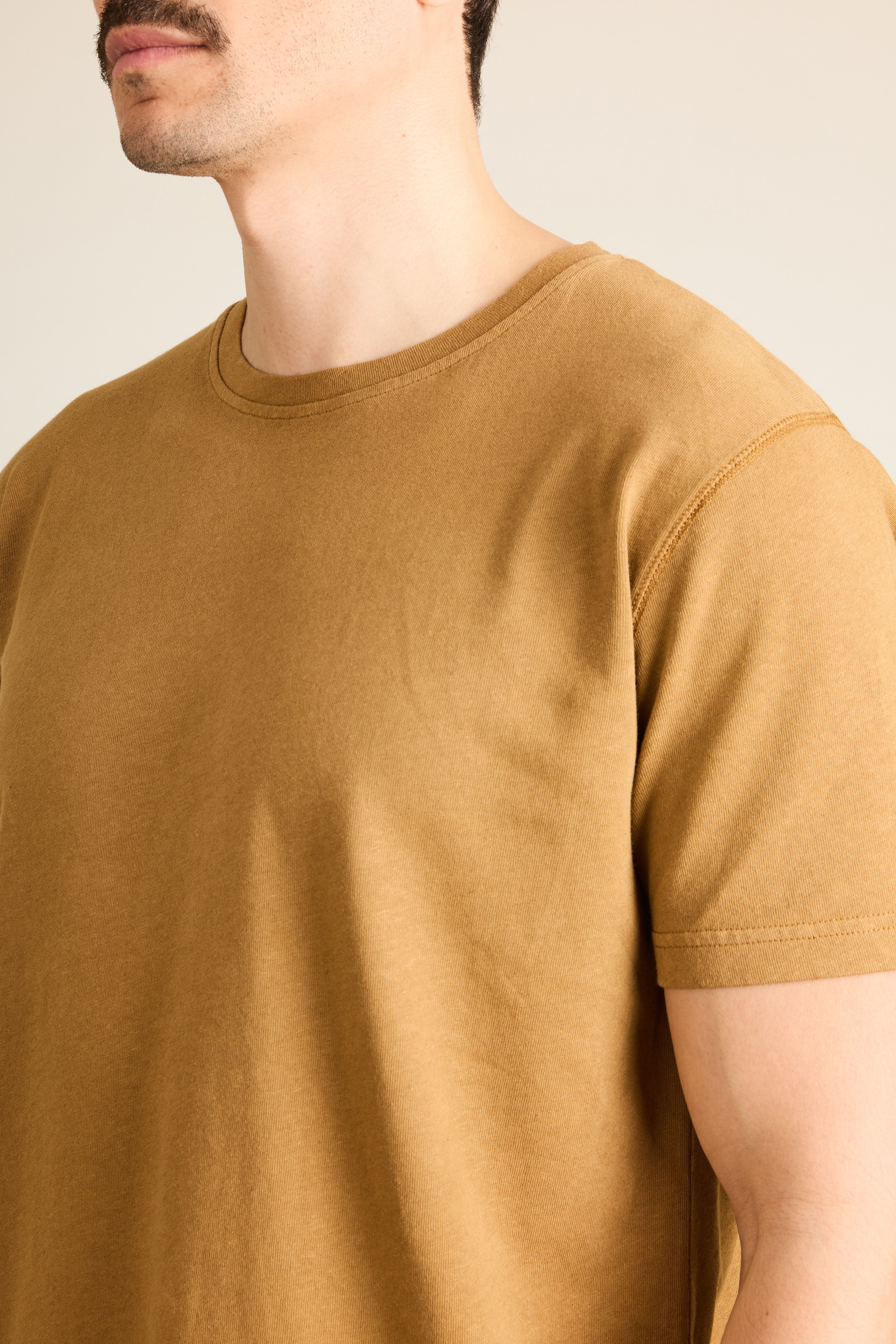 Tee-shirt coton-lin caramel