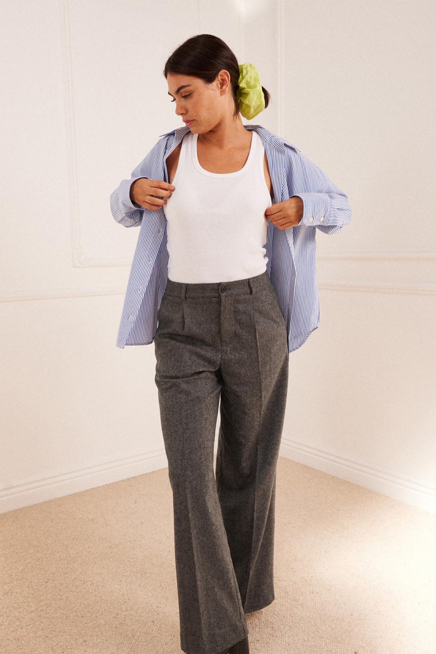 Pantalon Flanelle Palazzo Gris (ancienne version)