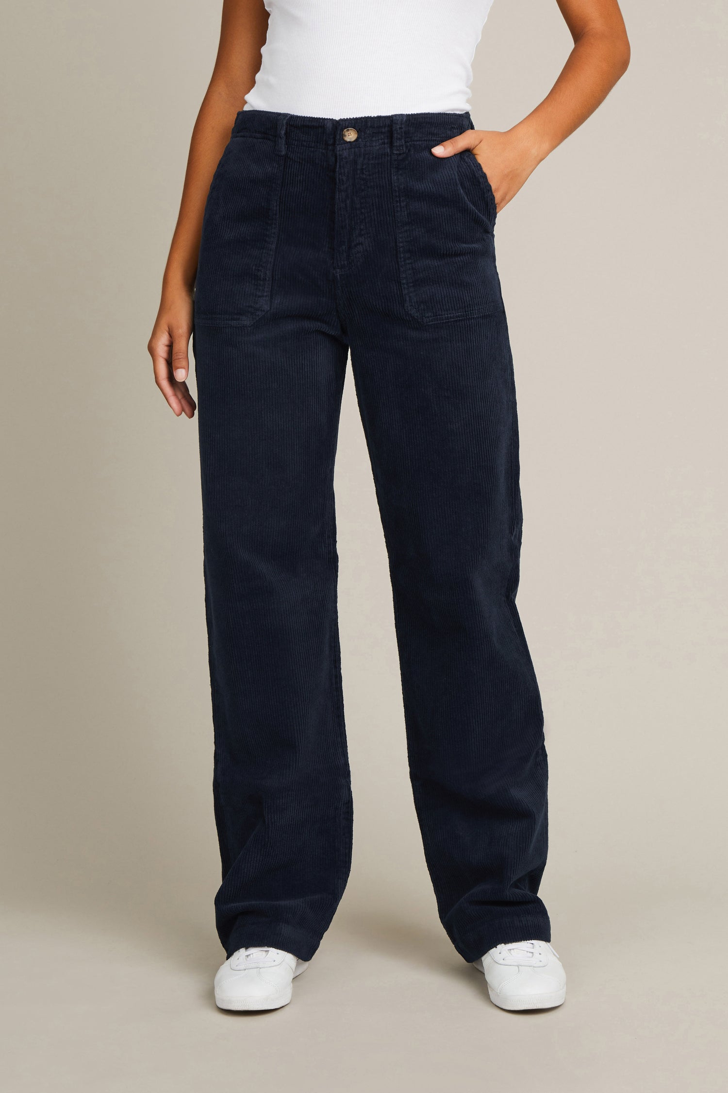 Pantalon carpenter velours bleu marine