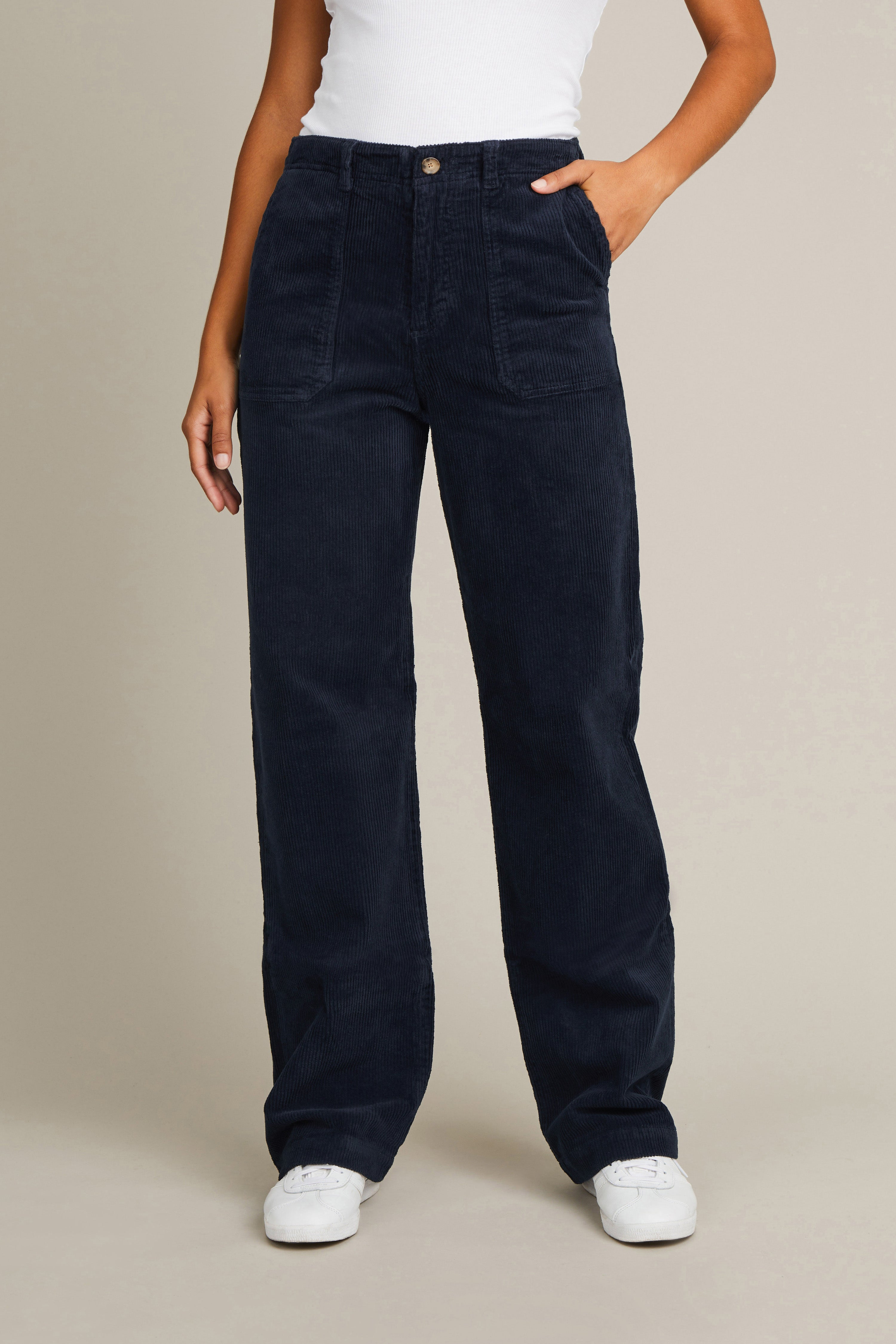 Carpenter corderoy pants in navy blue