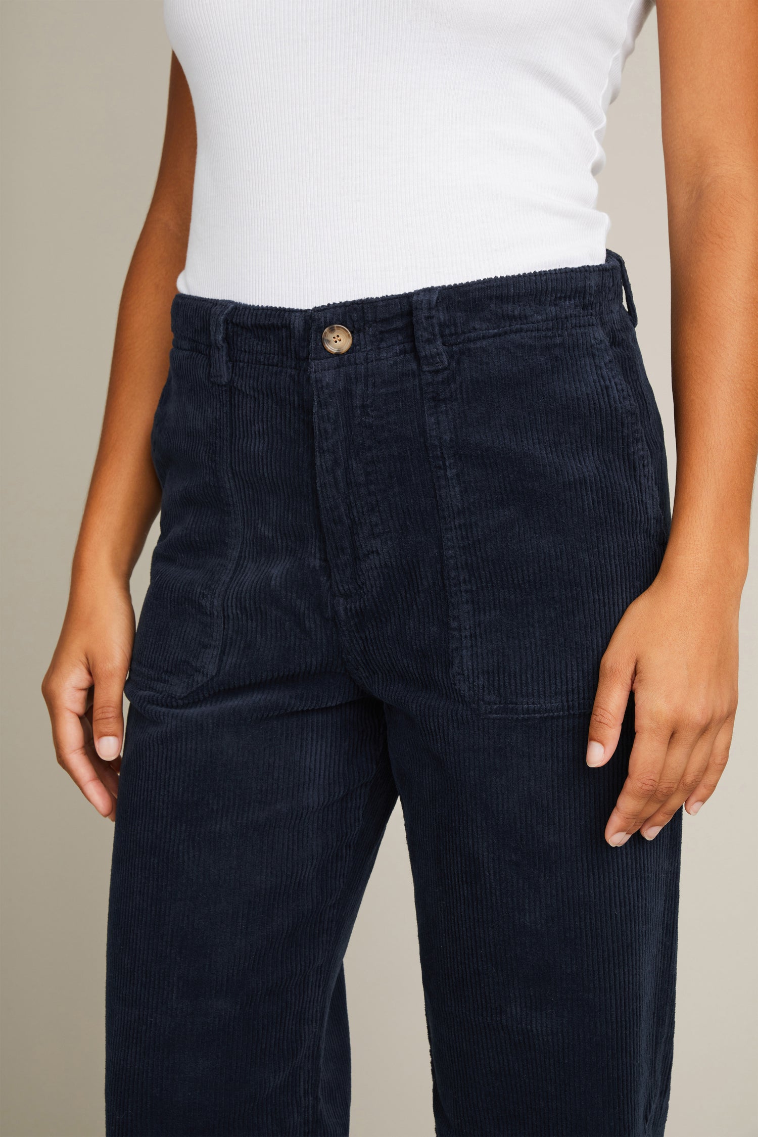 Pantalon carpenter velours bleu marine
