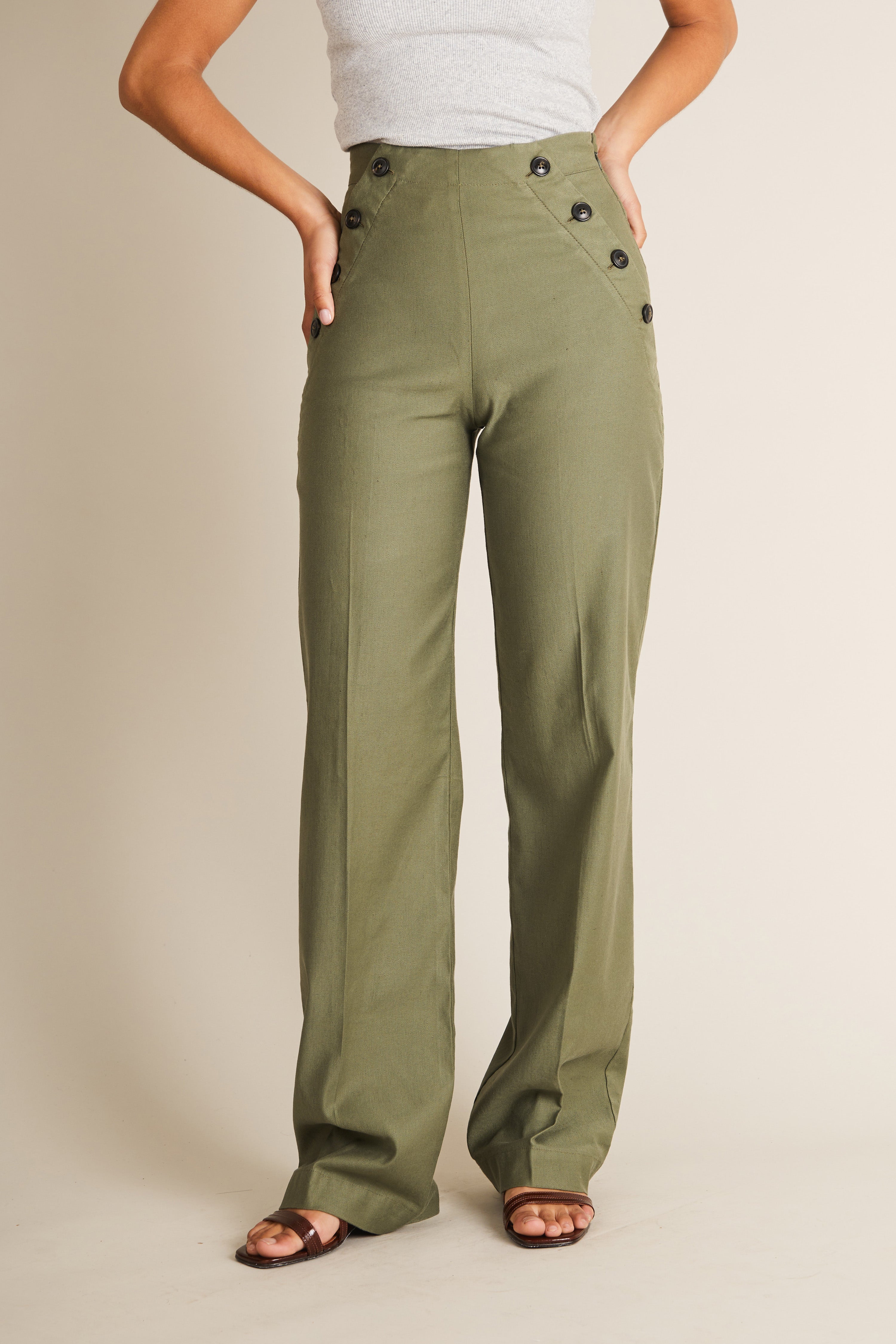 Khaki sailor pants
