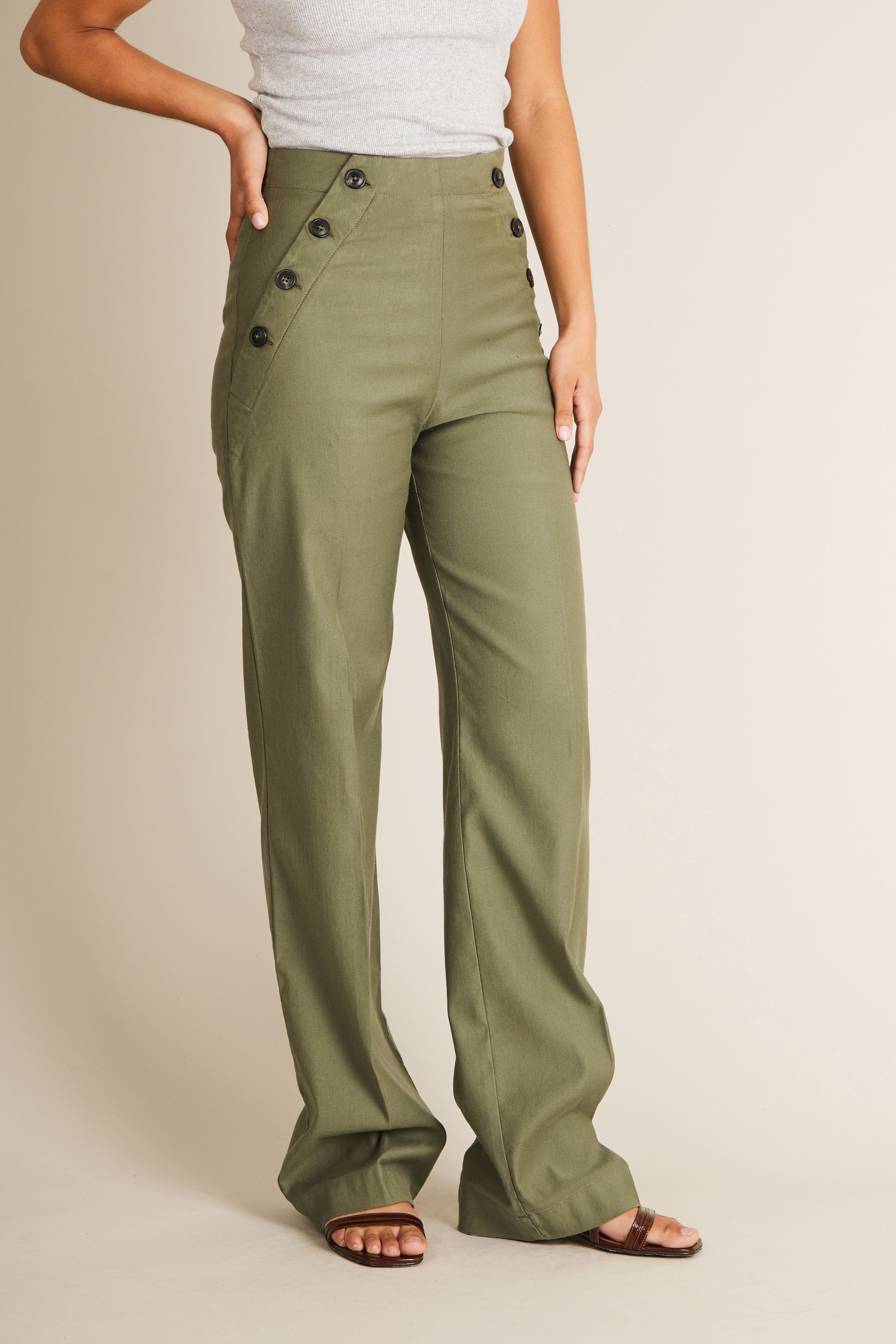 Khaki sailor pants