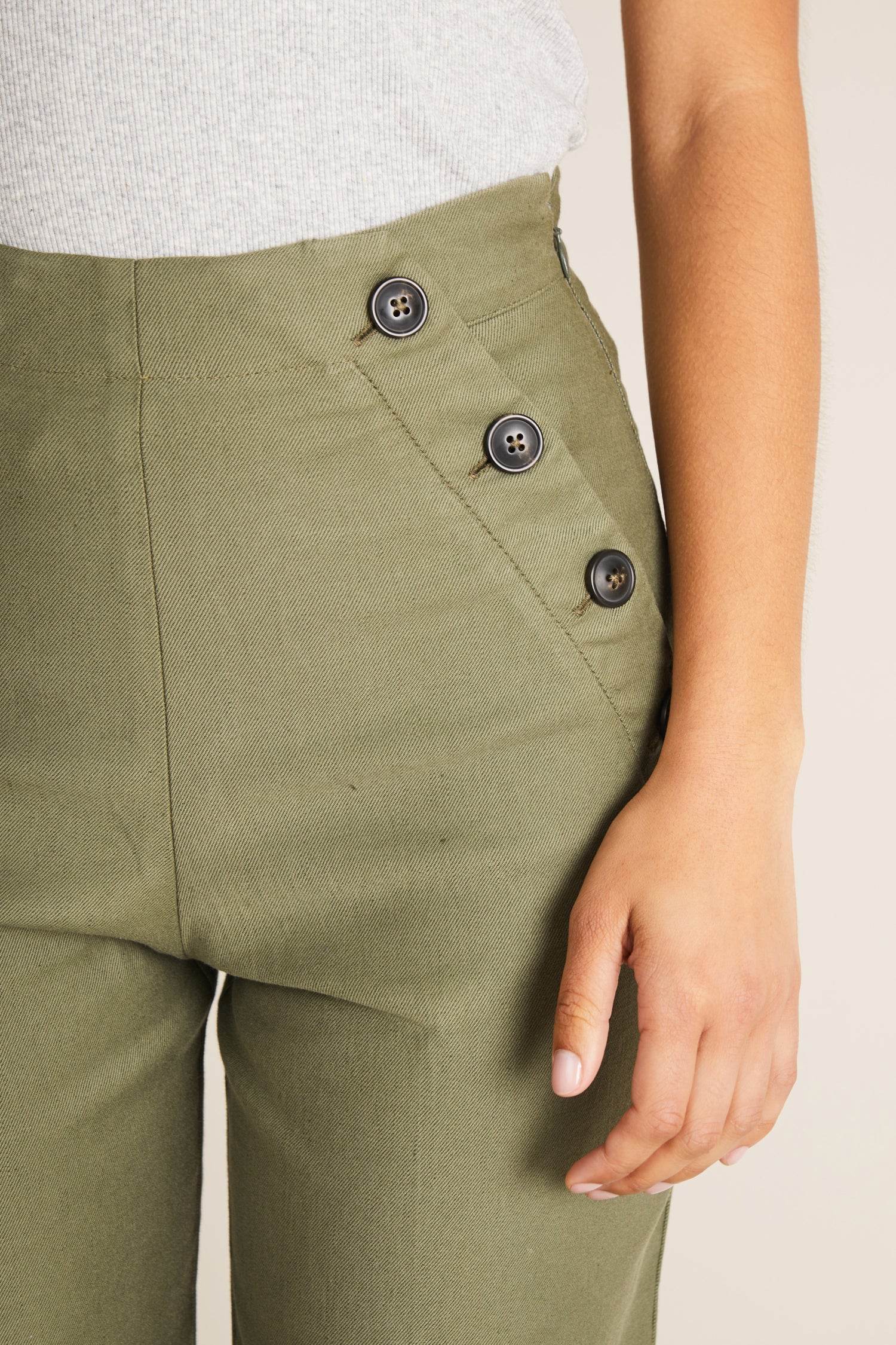 Pantalon à pont kaki