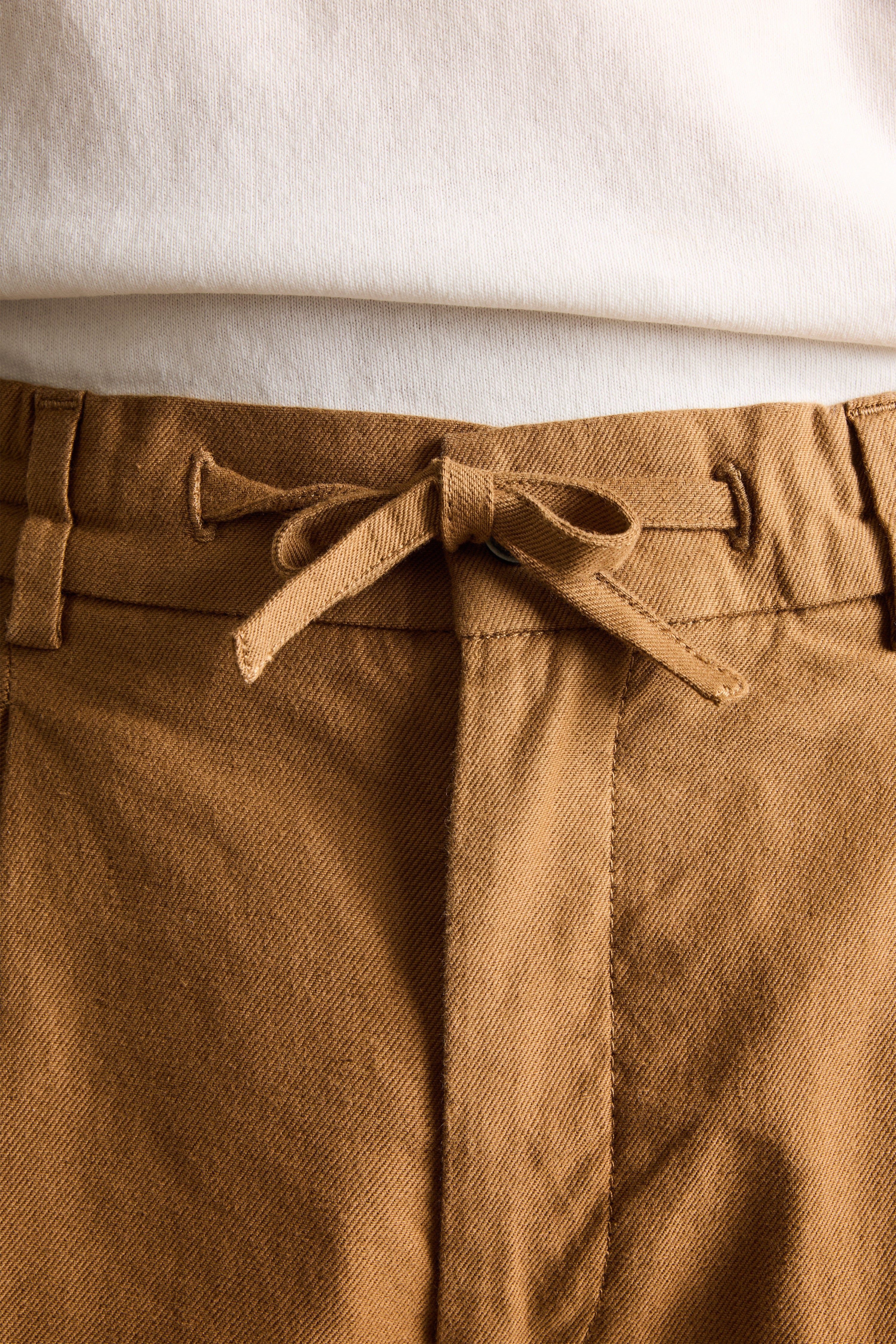 Bermuda coton-lin caramel