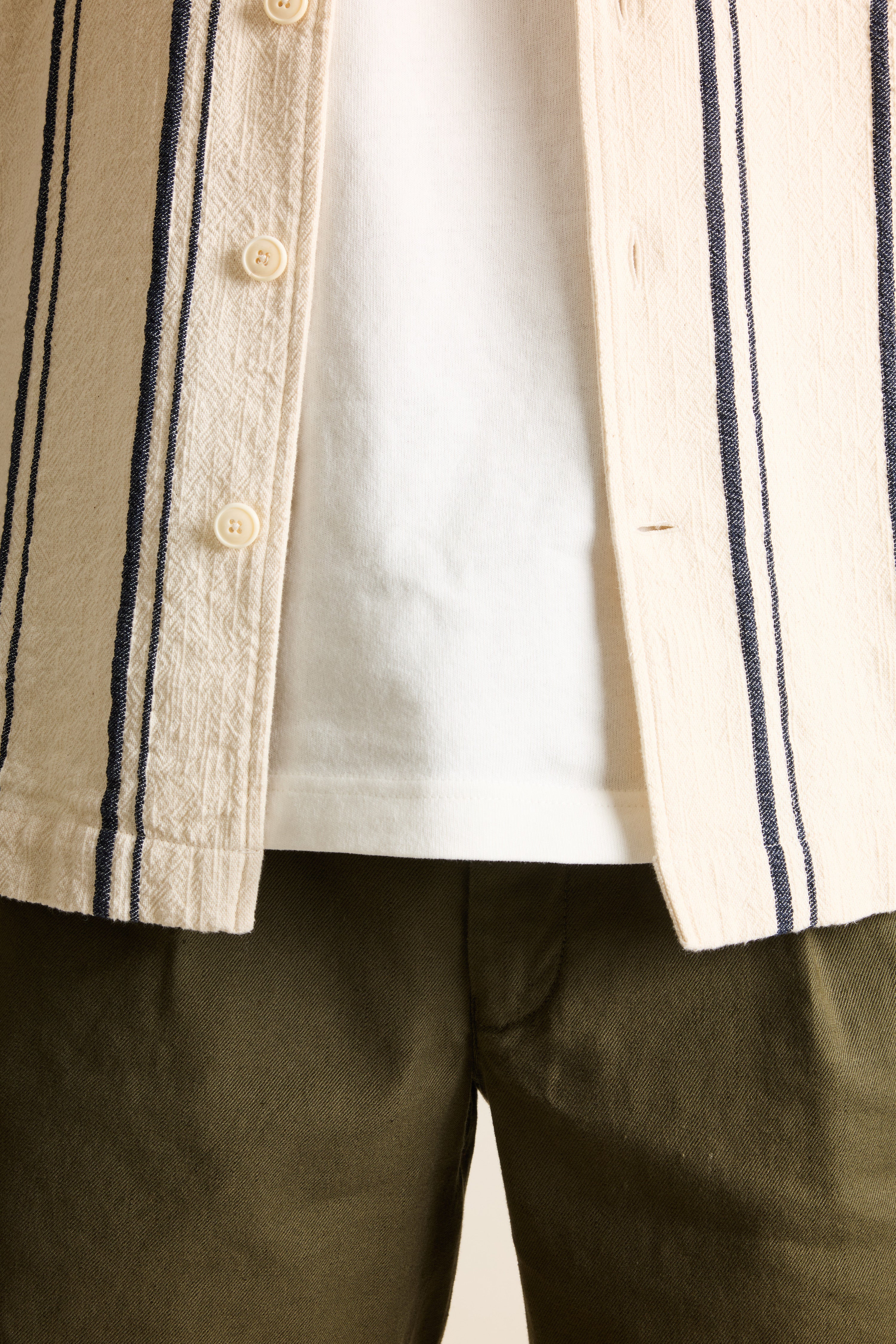 Bermuda coton-lin kaki foncé