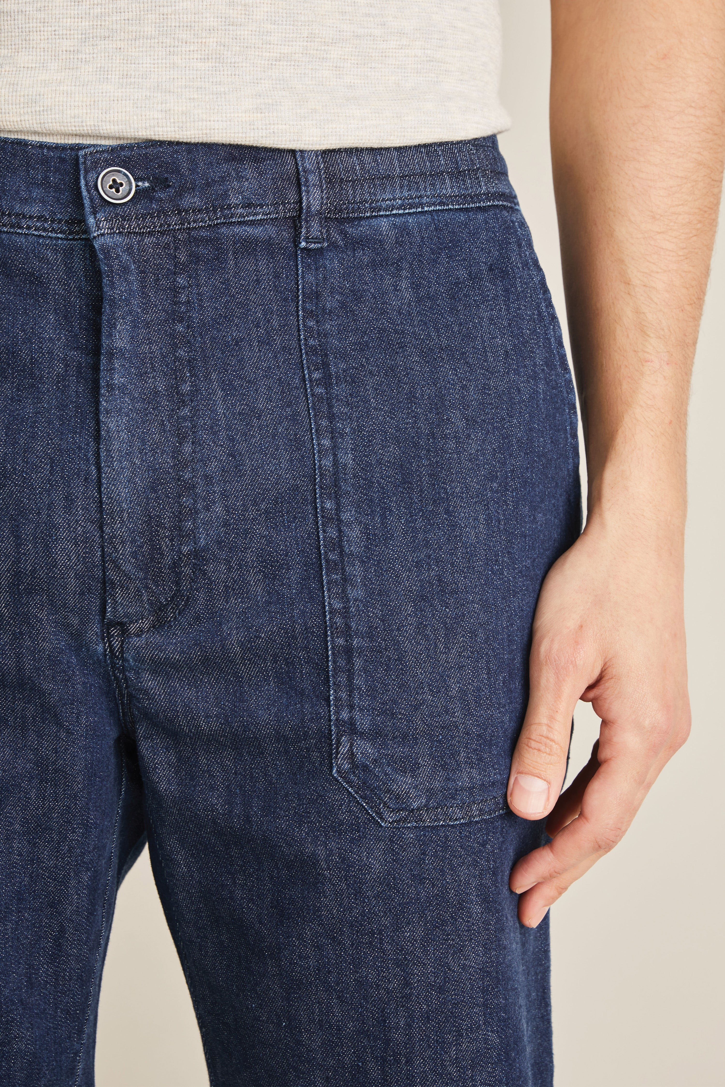 Denim fatigue shorts in stone blue