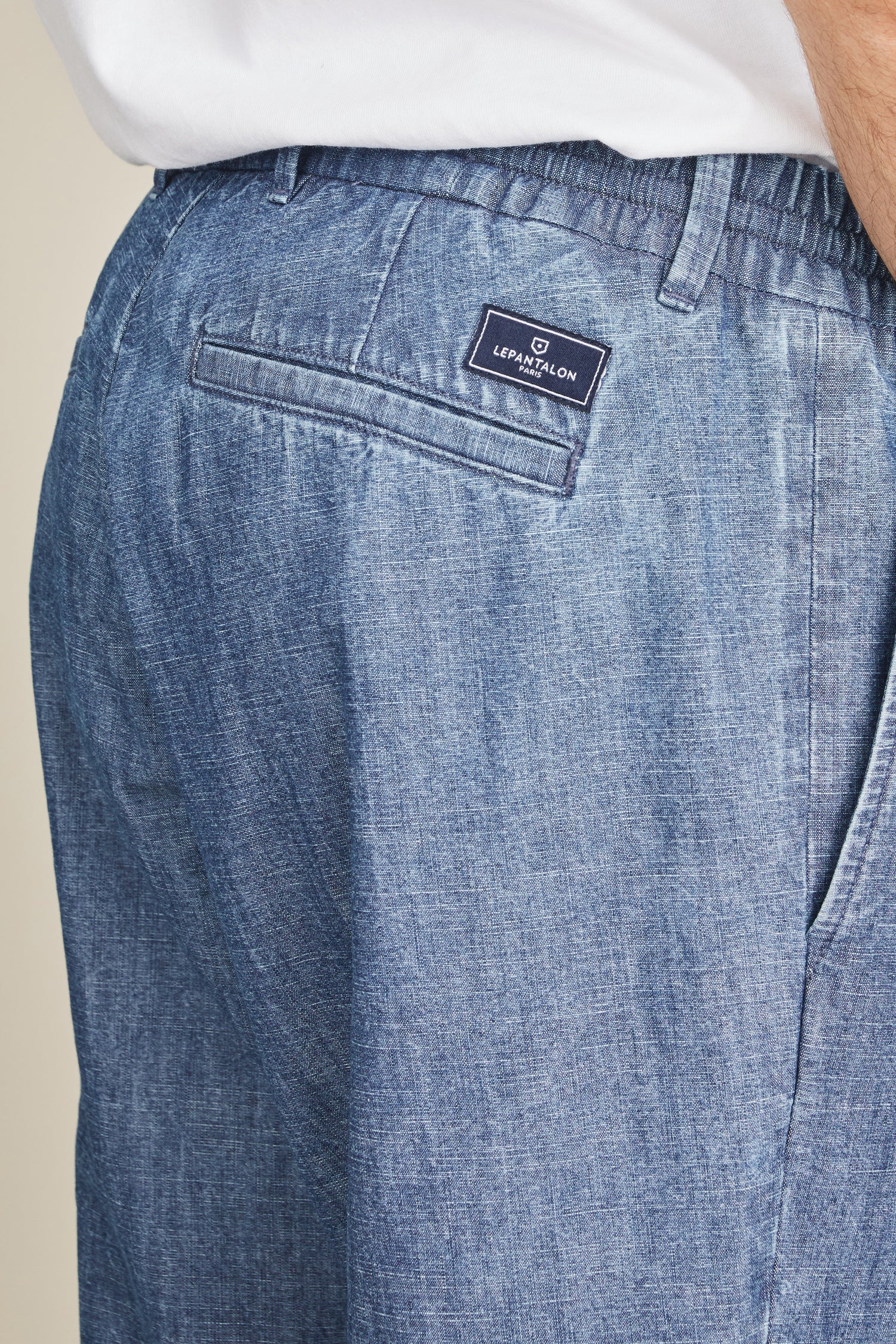 Jogpants in blue chambray