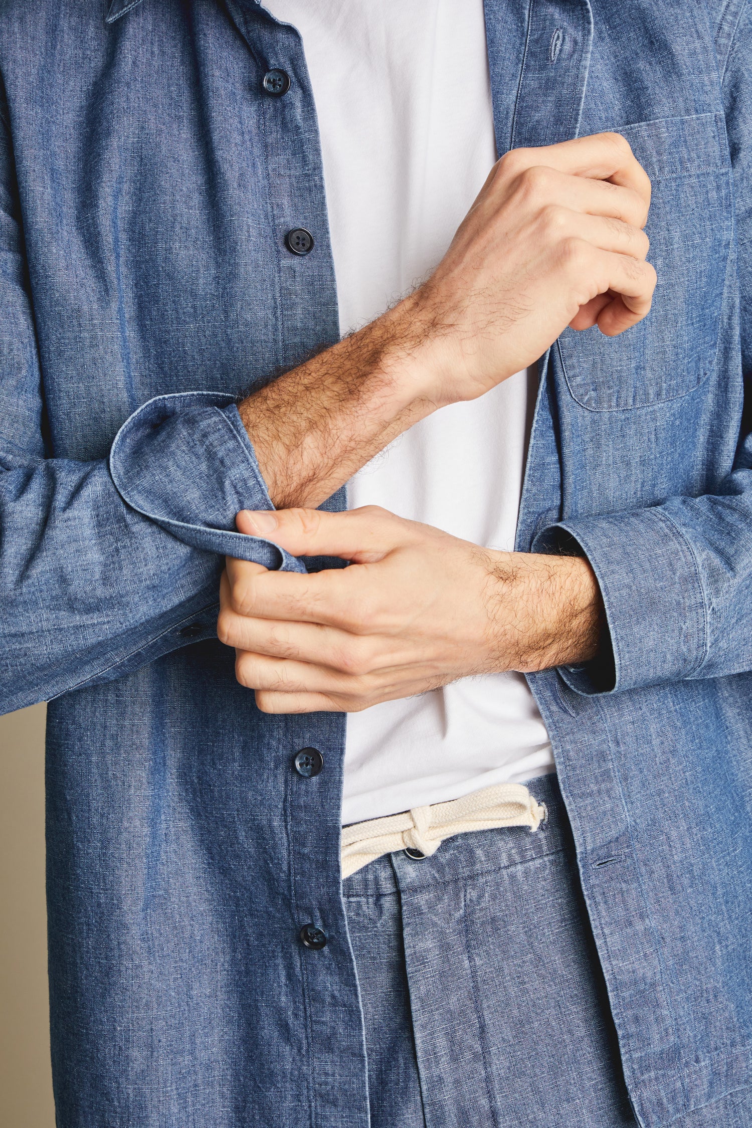 Workjacket in blue chambray