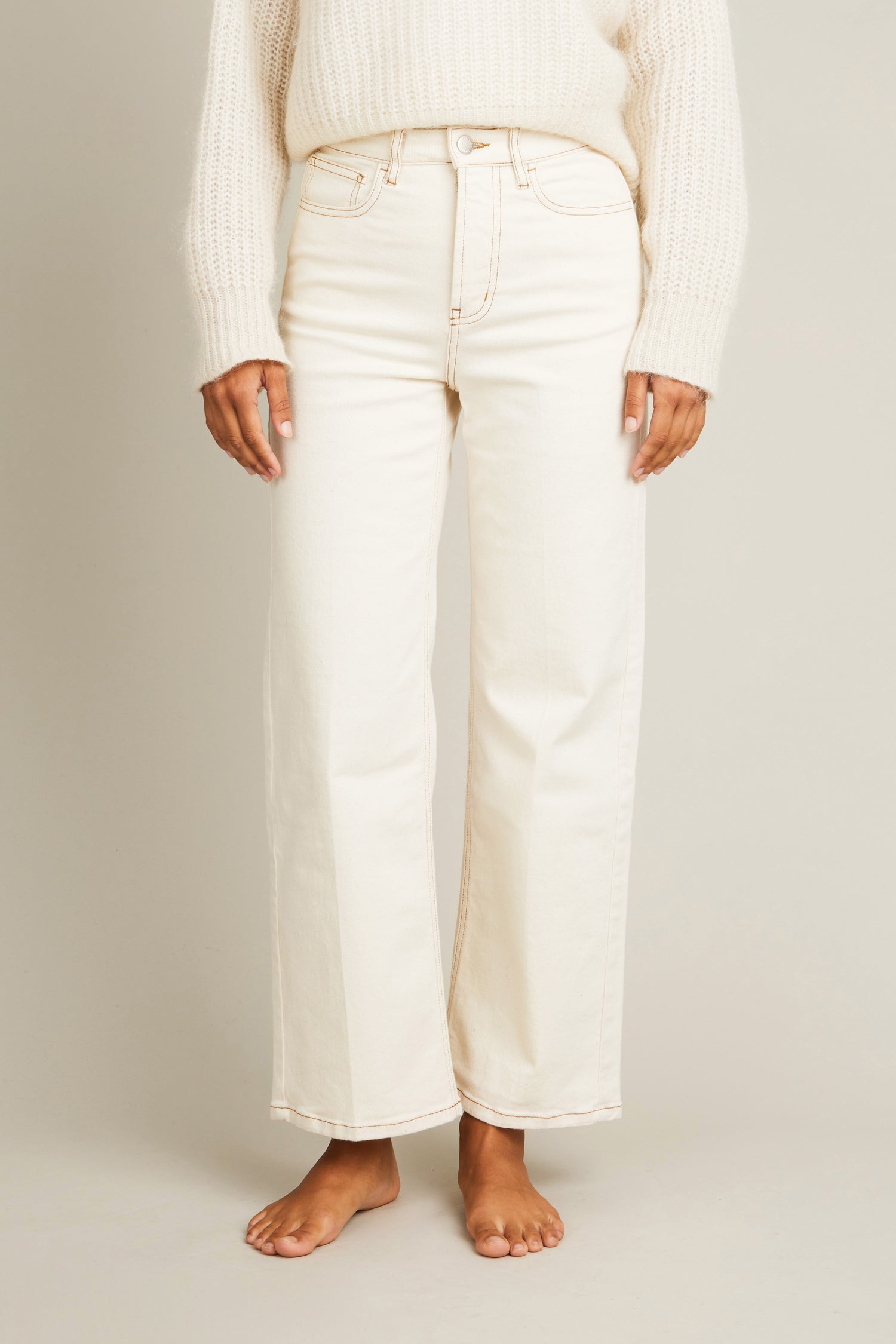 Jean flare écru