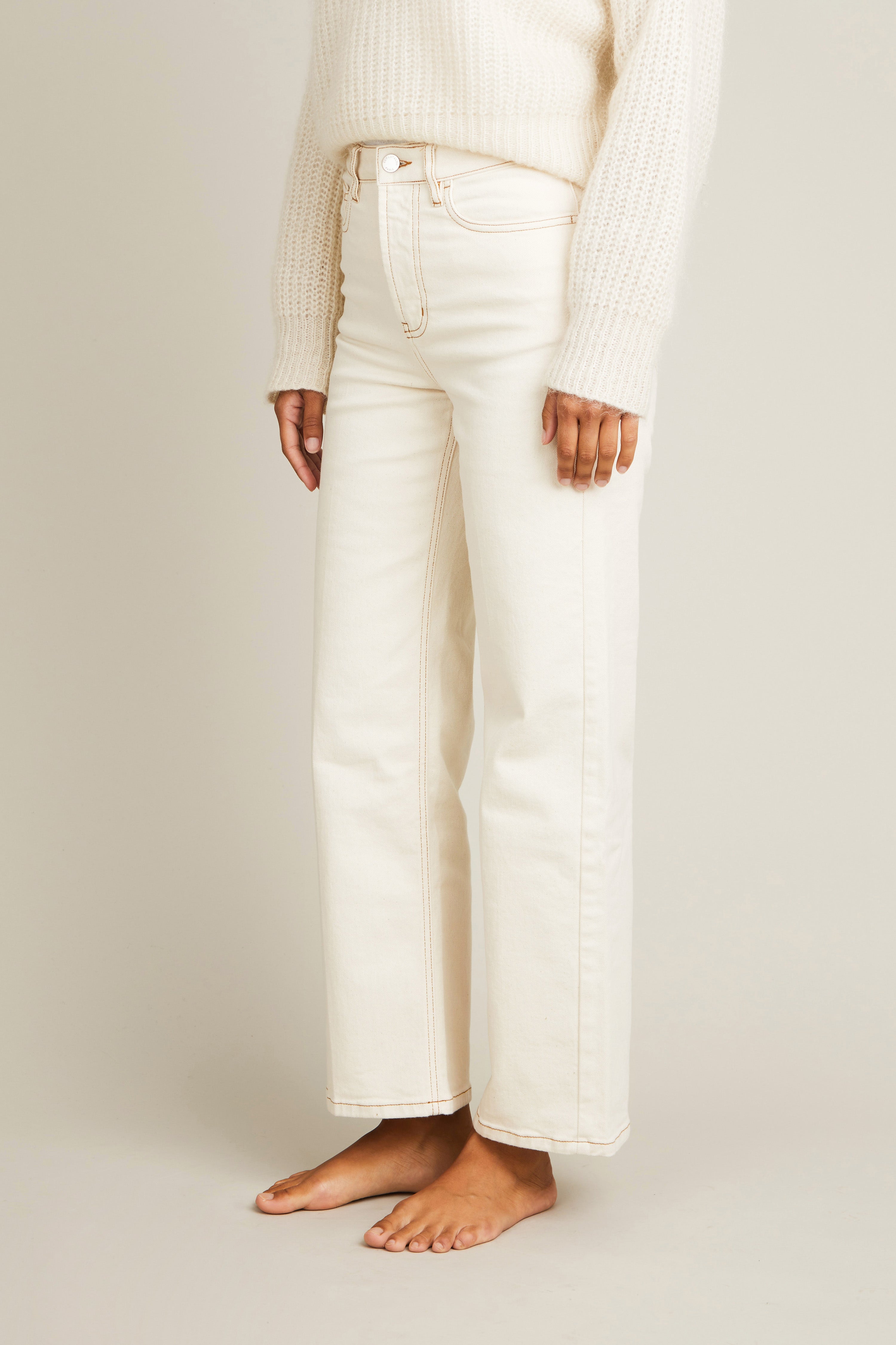 Ecru flare jeans