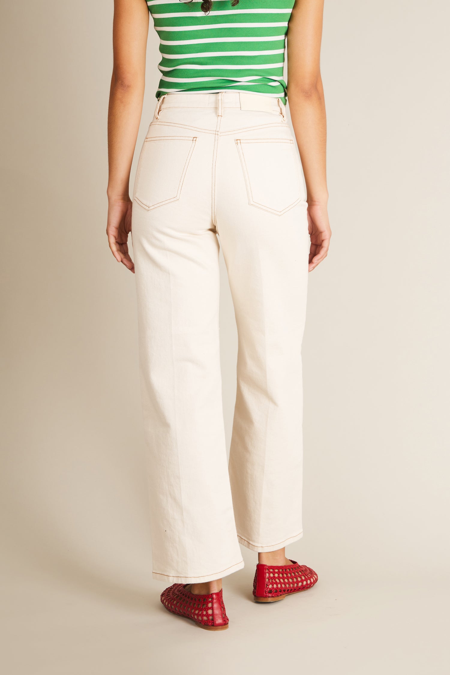 Jean flare écru