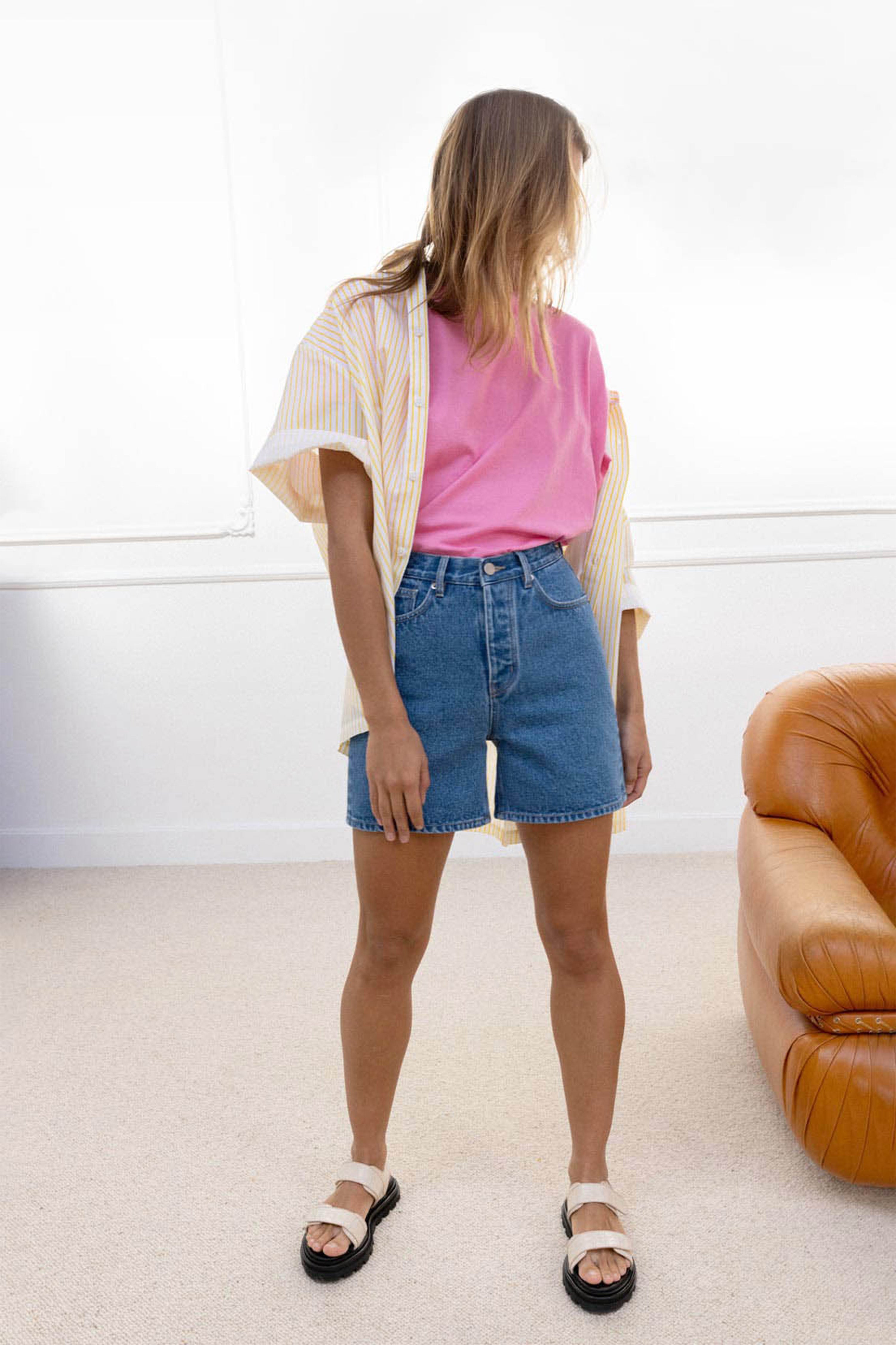 Short en jean bleu