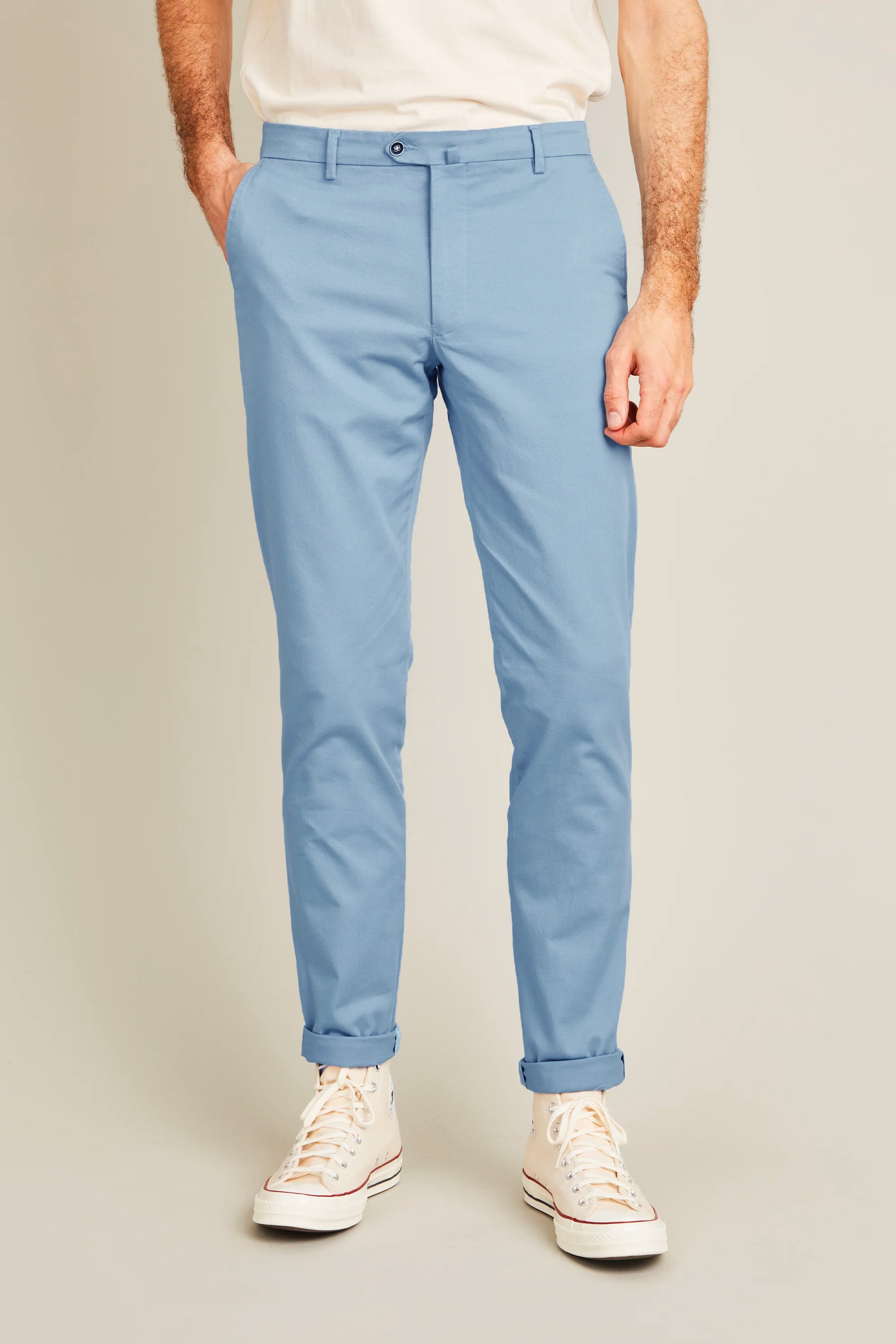 Pastel blue chinos