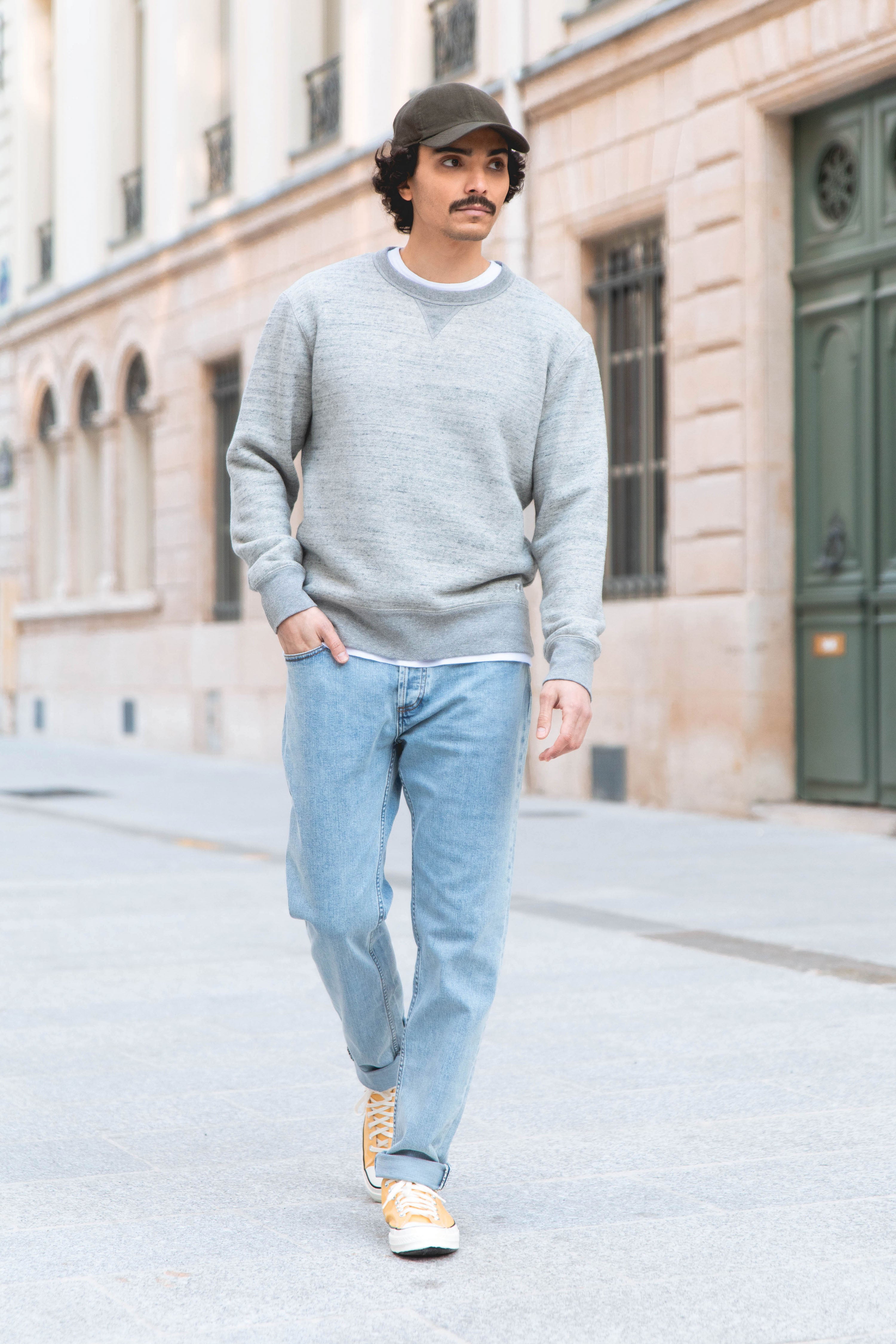 Sweat gris chiné