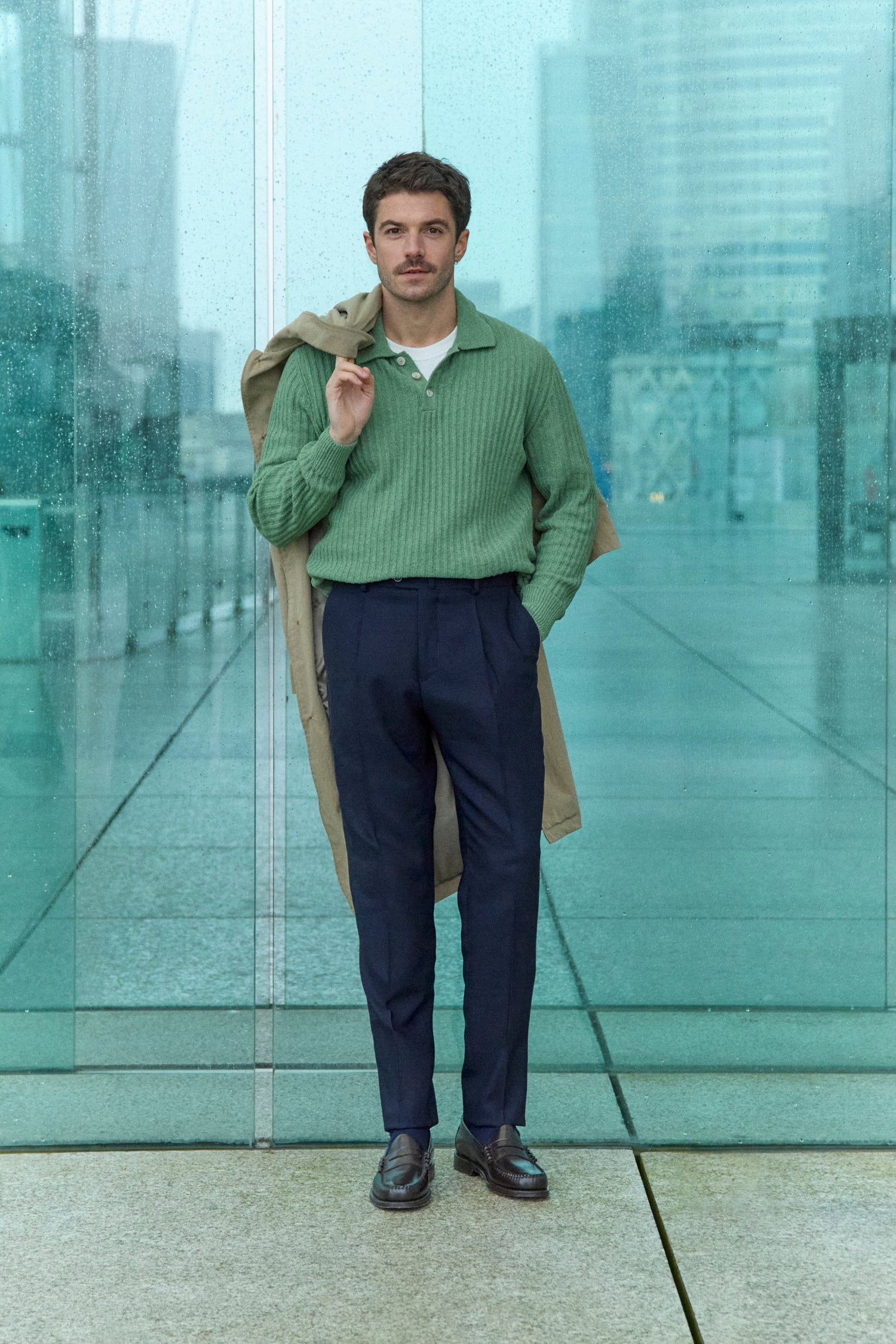 Navy blue travel pants