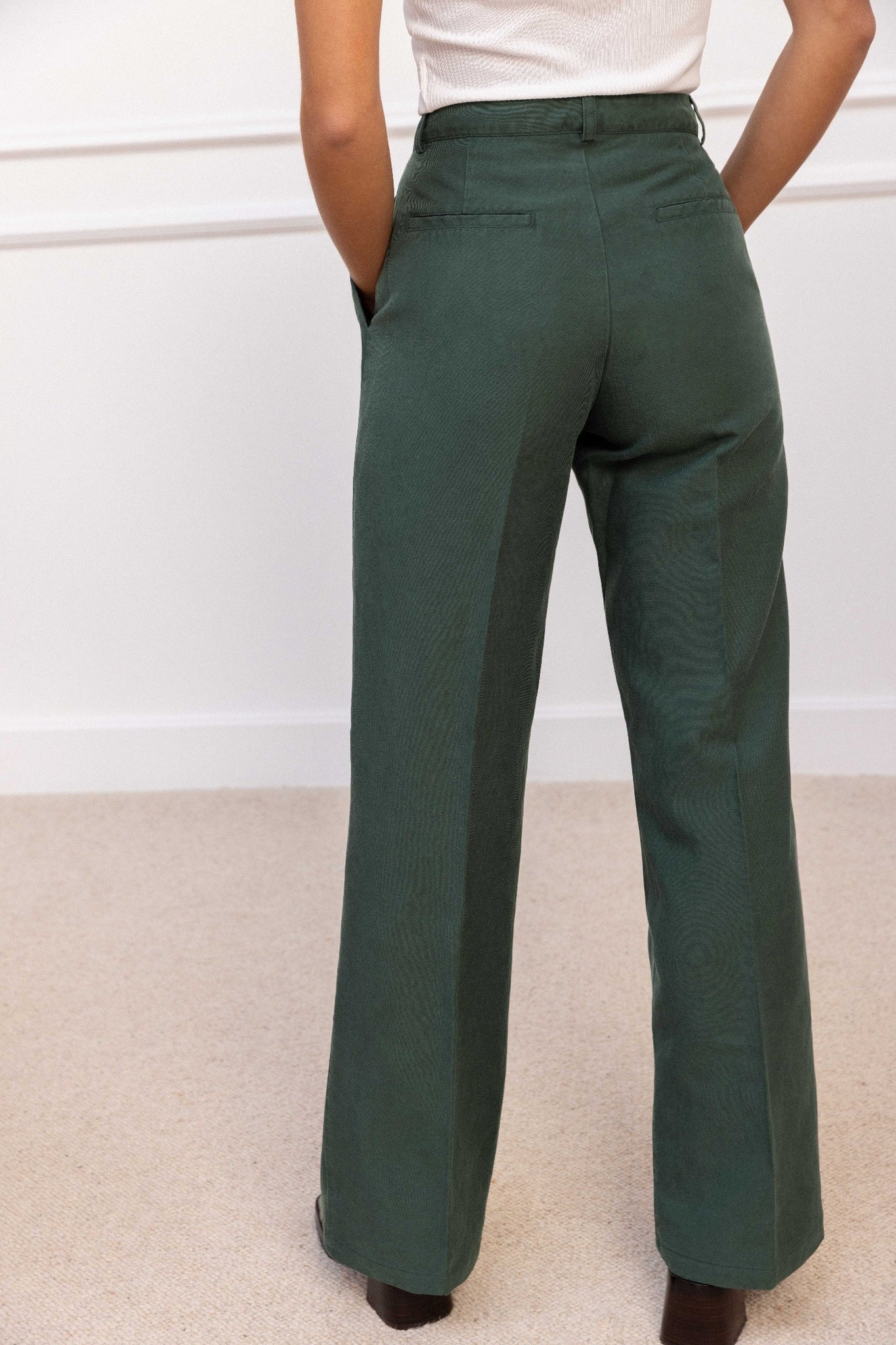 Pantalon Palazzo Léger Vert