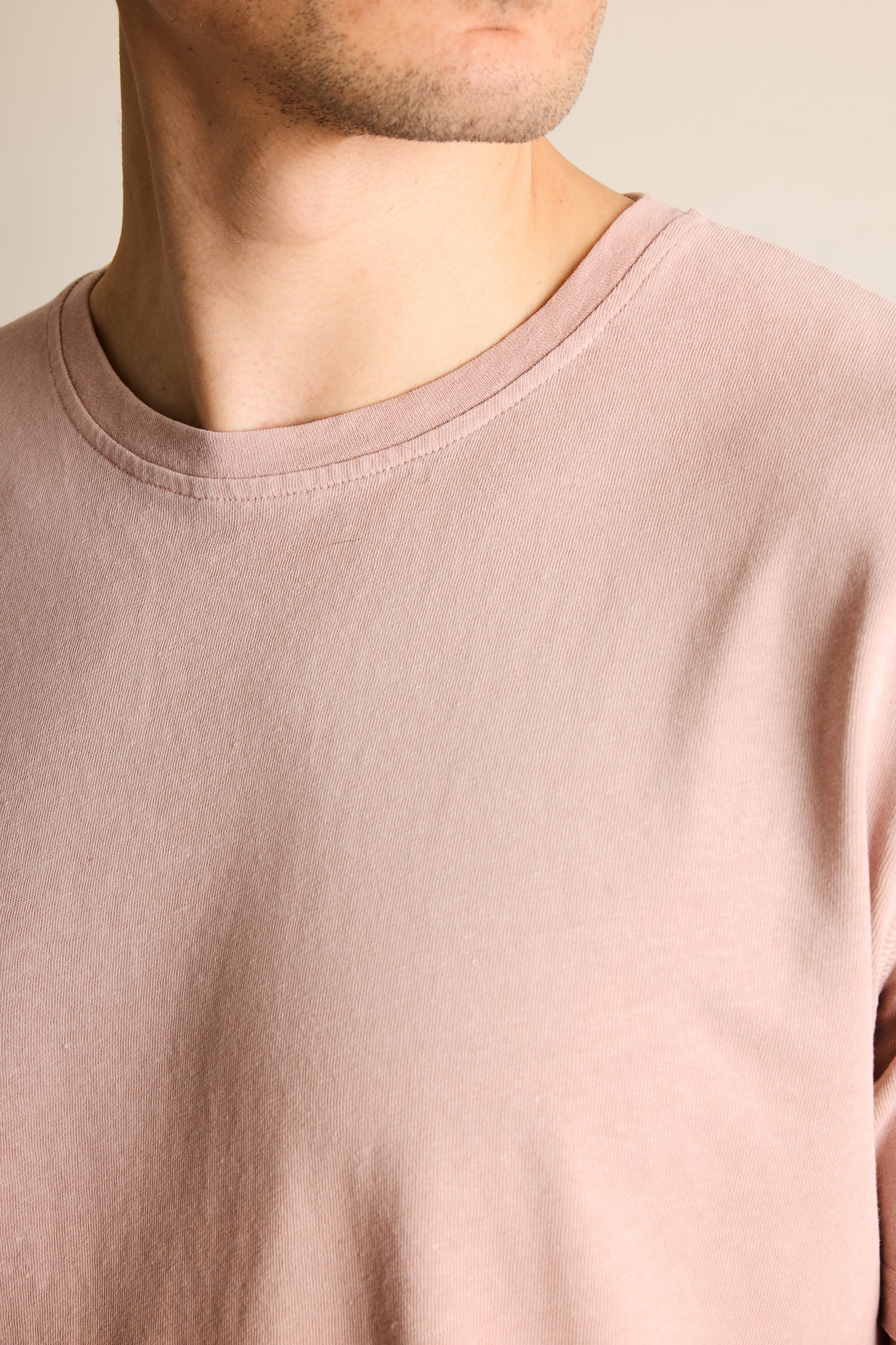 Old pink cotton-linen T-shirt