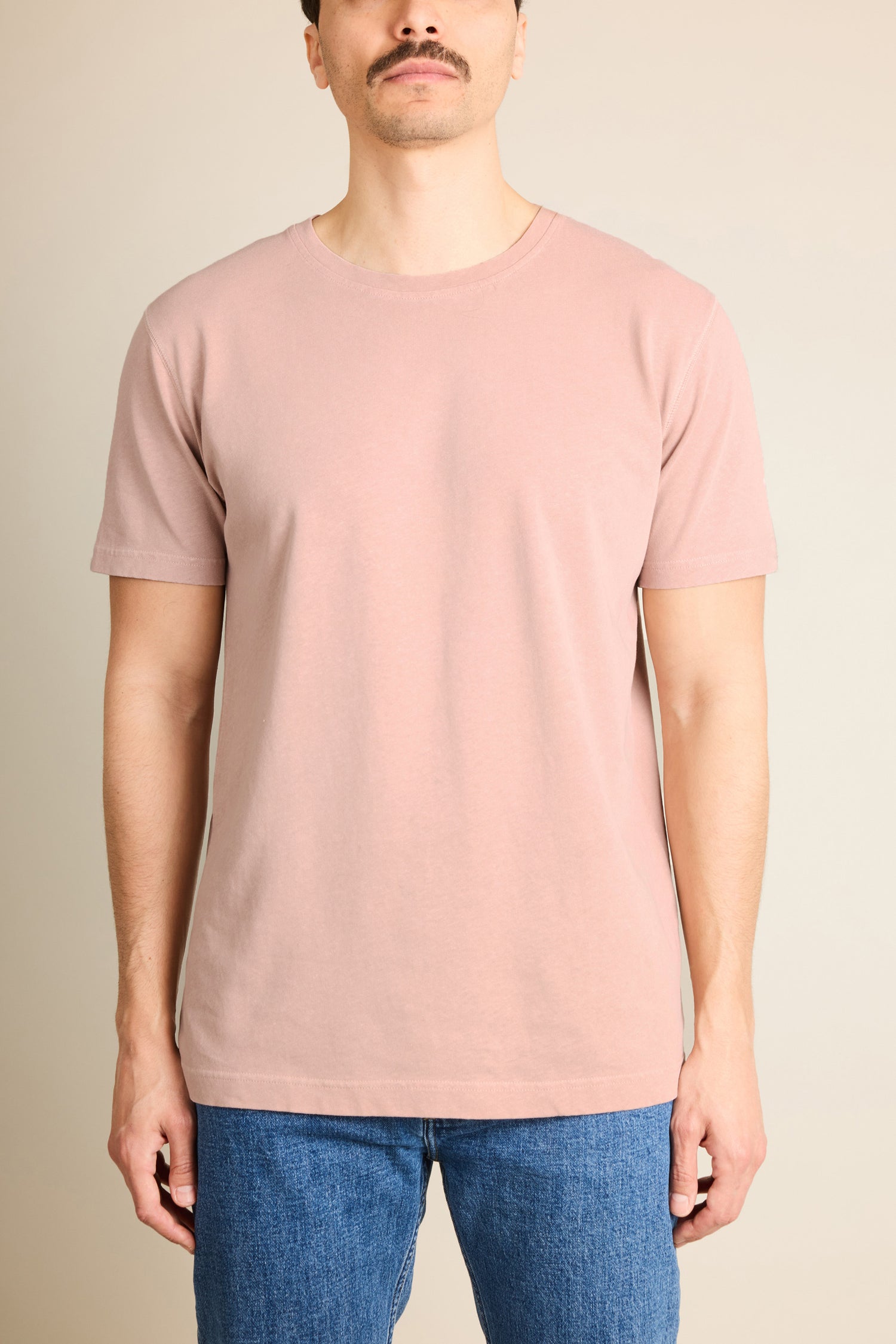 Old pink cotton-linen T-shirt