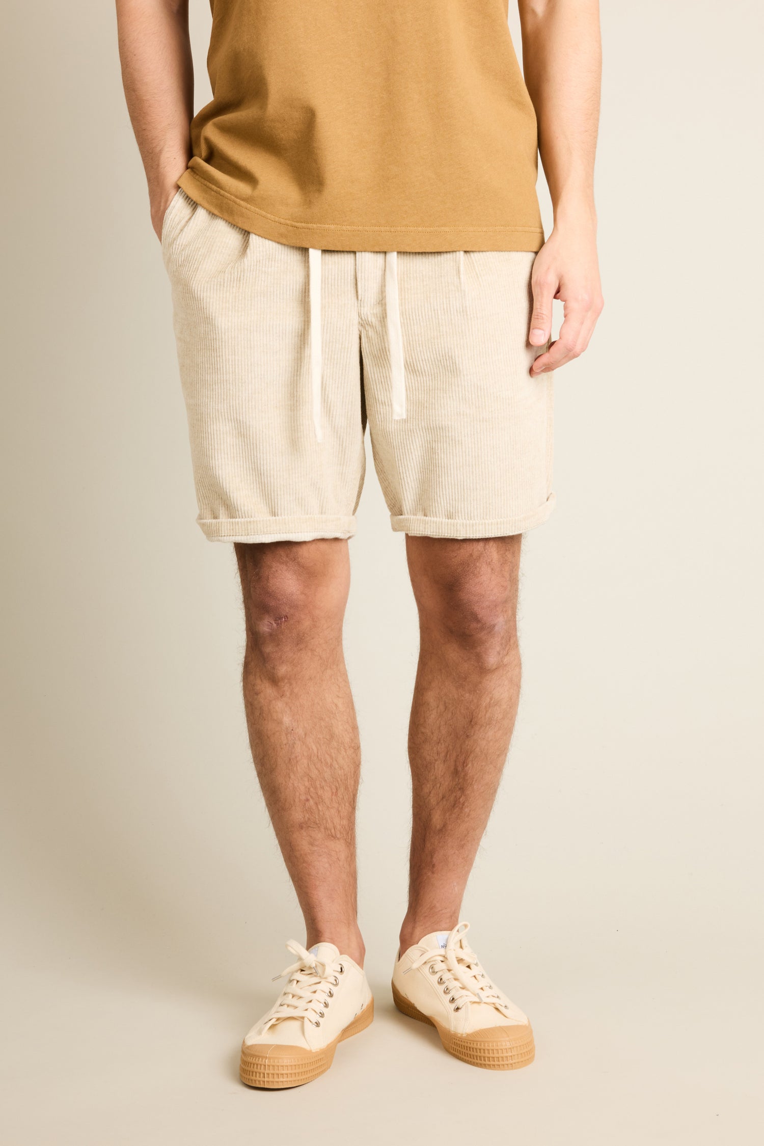 Bermuda velours écru