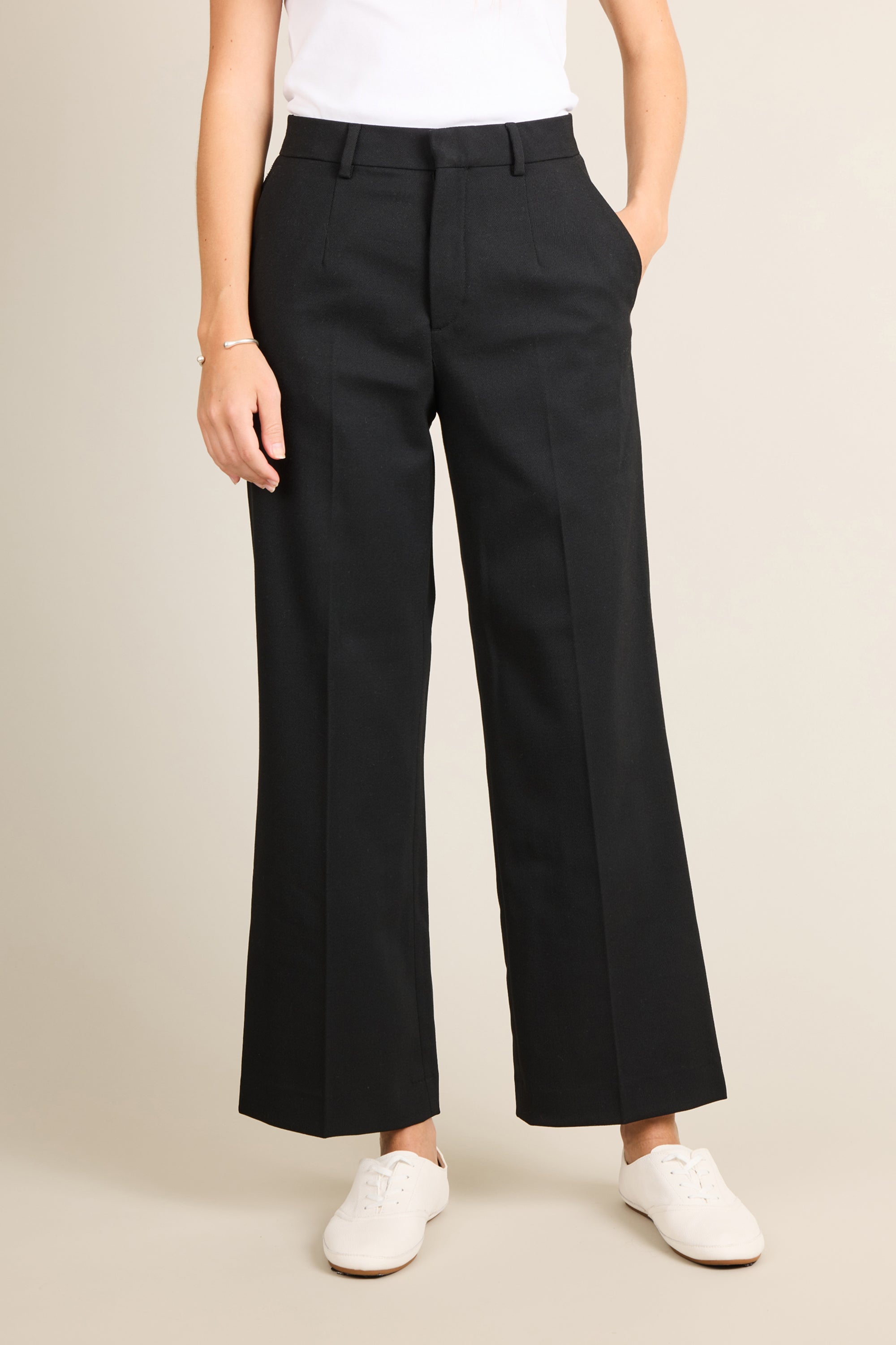 Black flare trousers