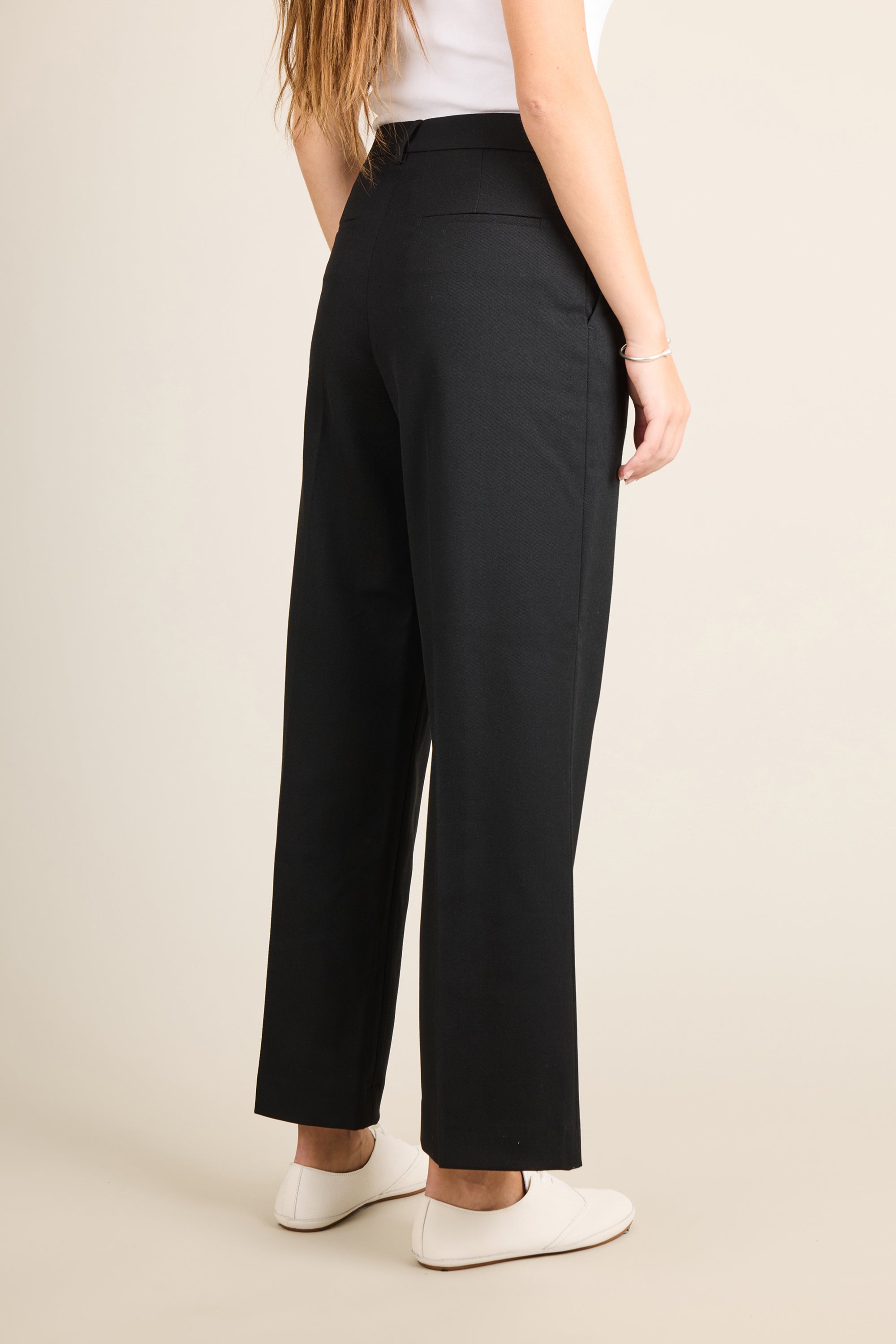 Black flare trousers