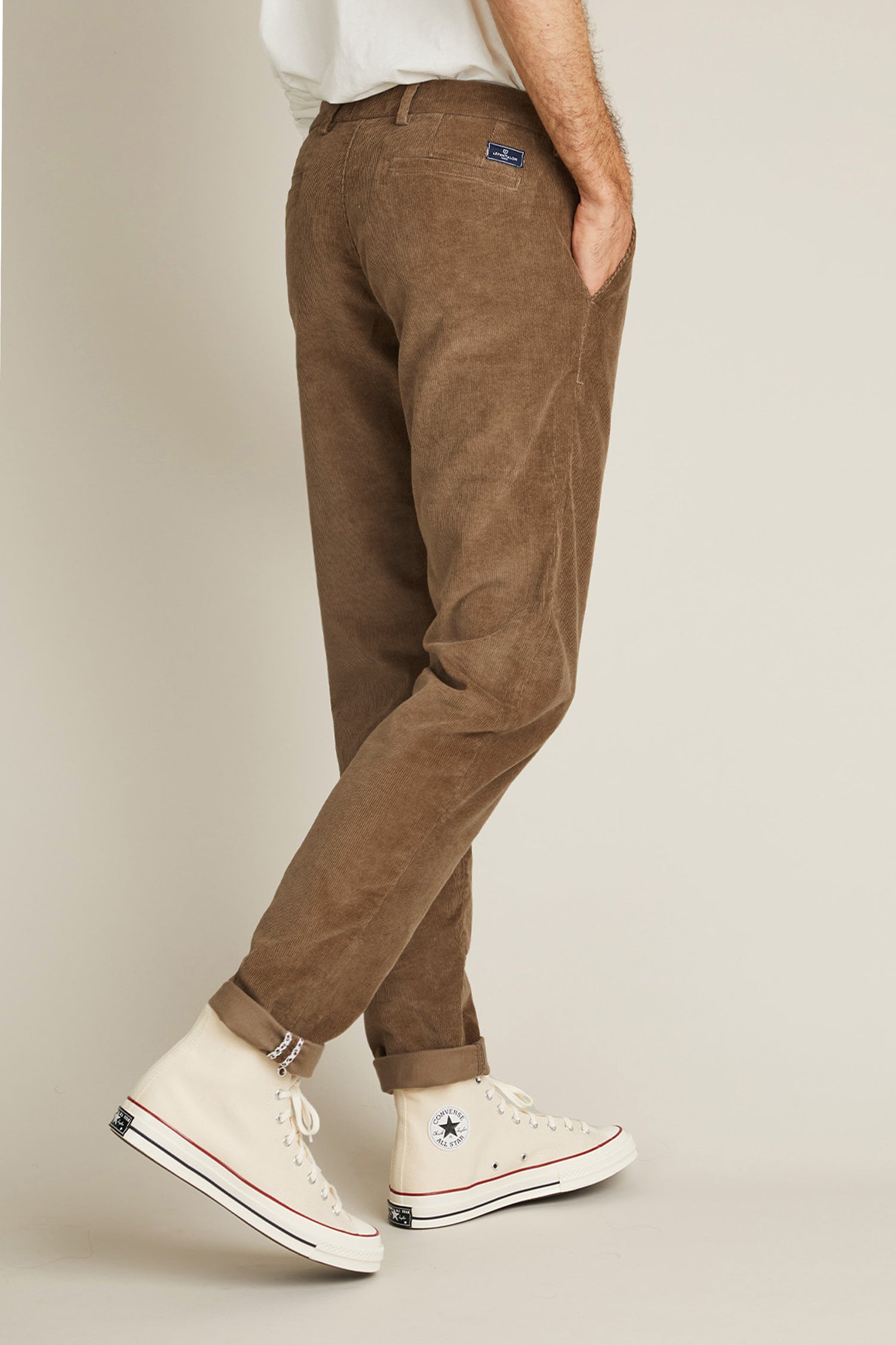 Chino velours tabac