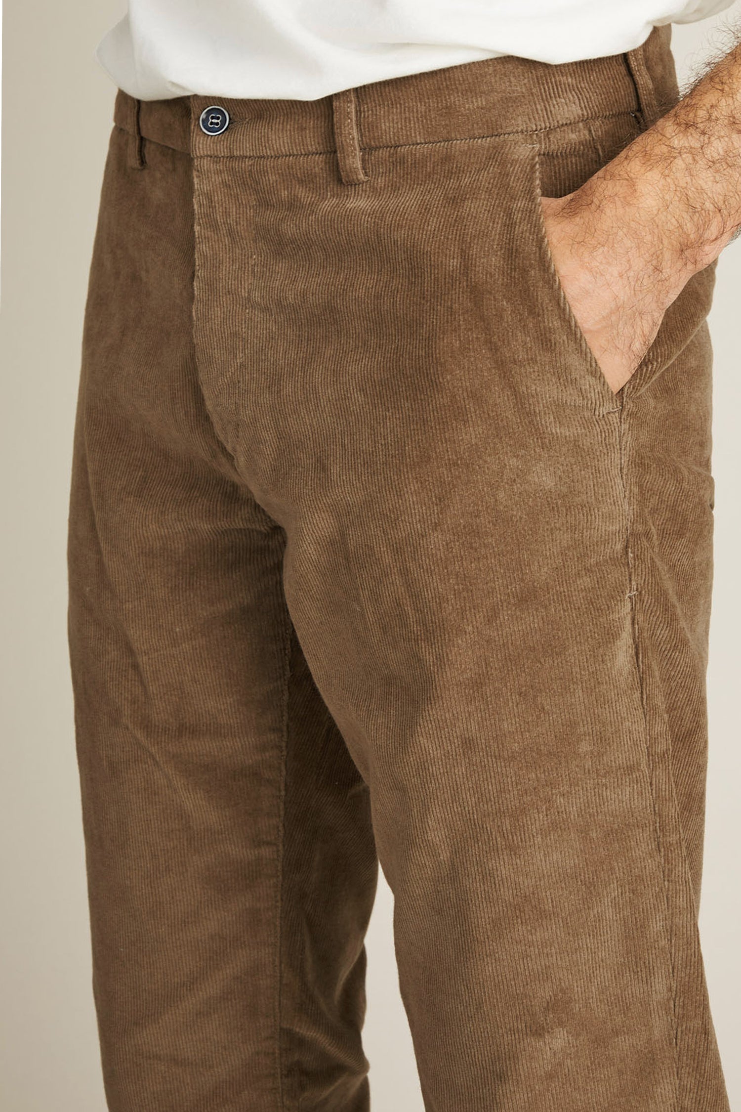 Chino velours tabac