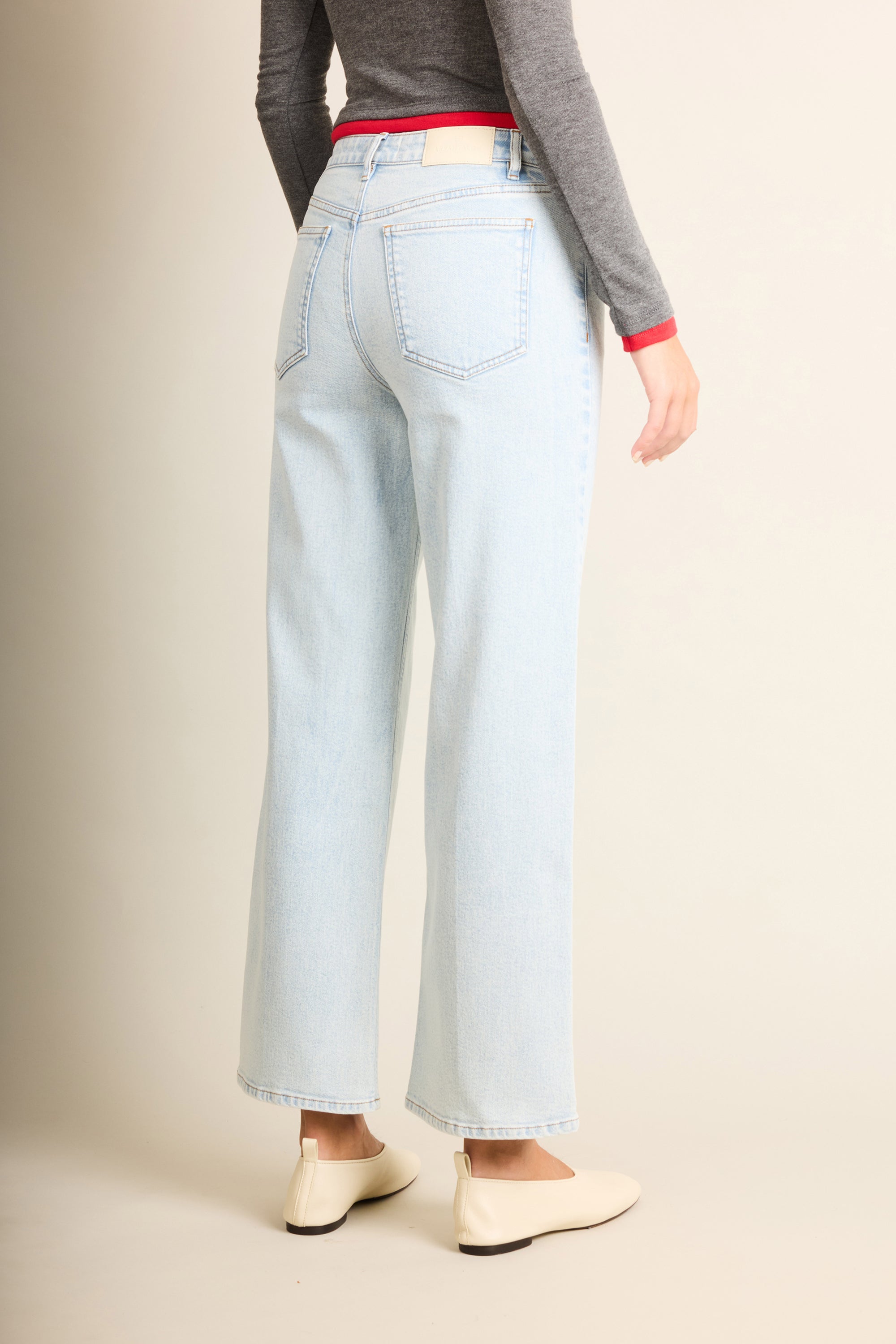 Ice blue flared jeans