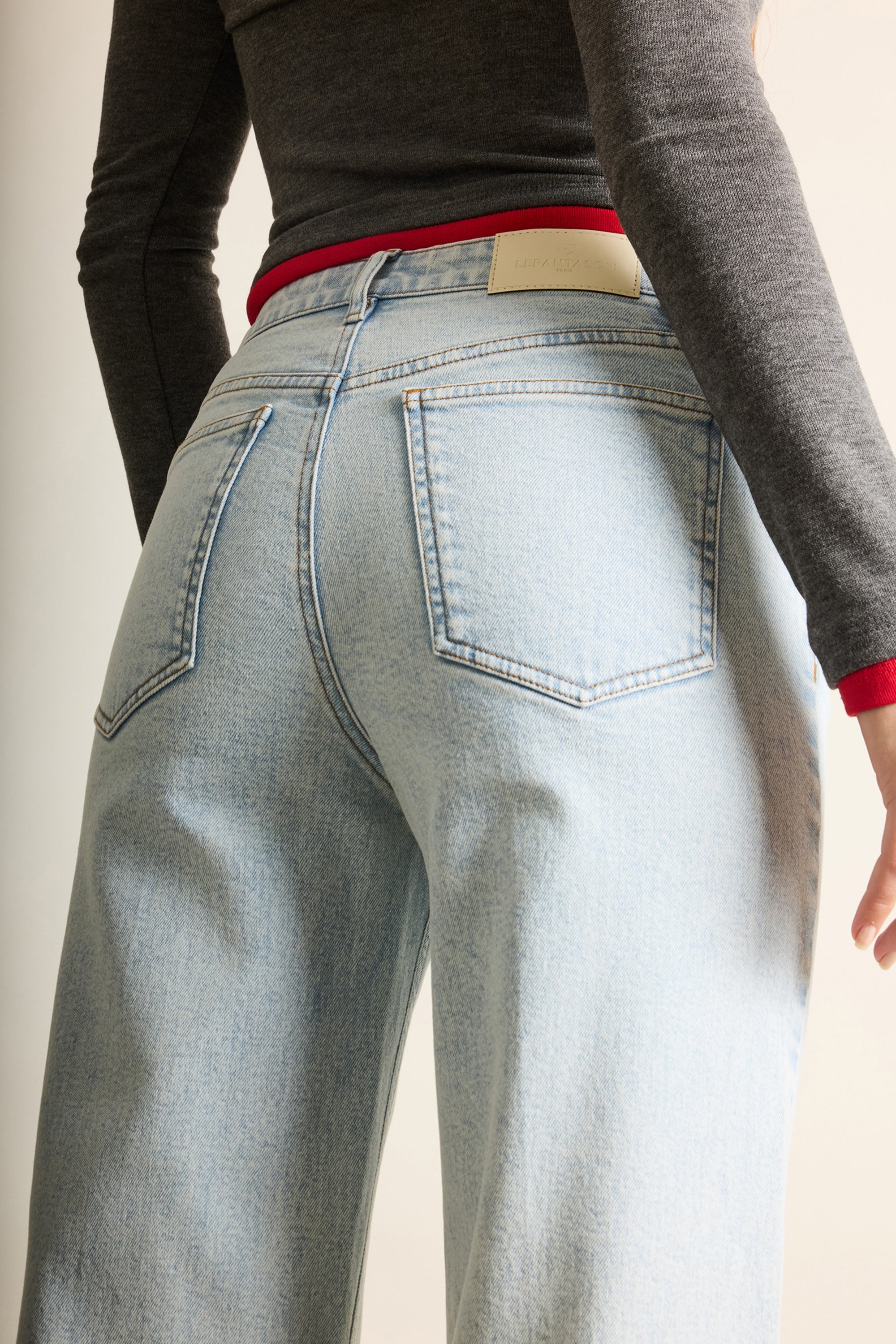 Ice blue flared jeans