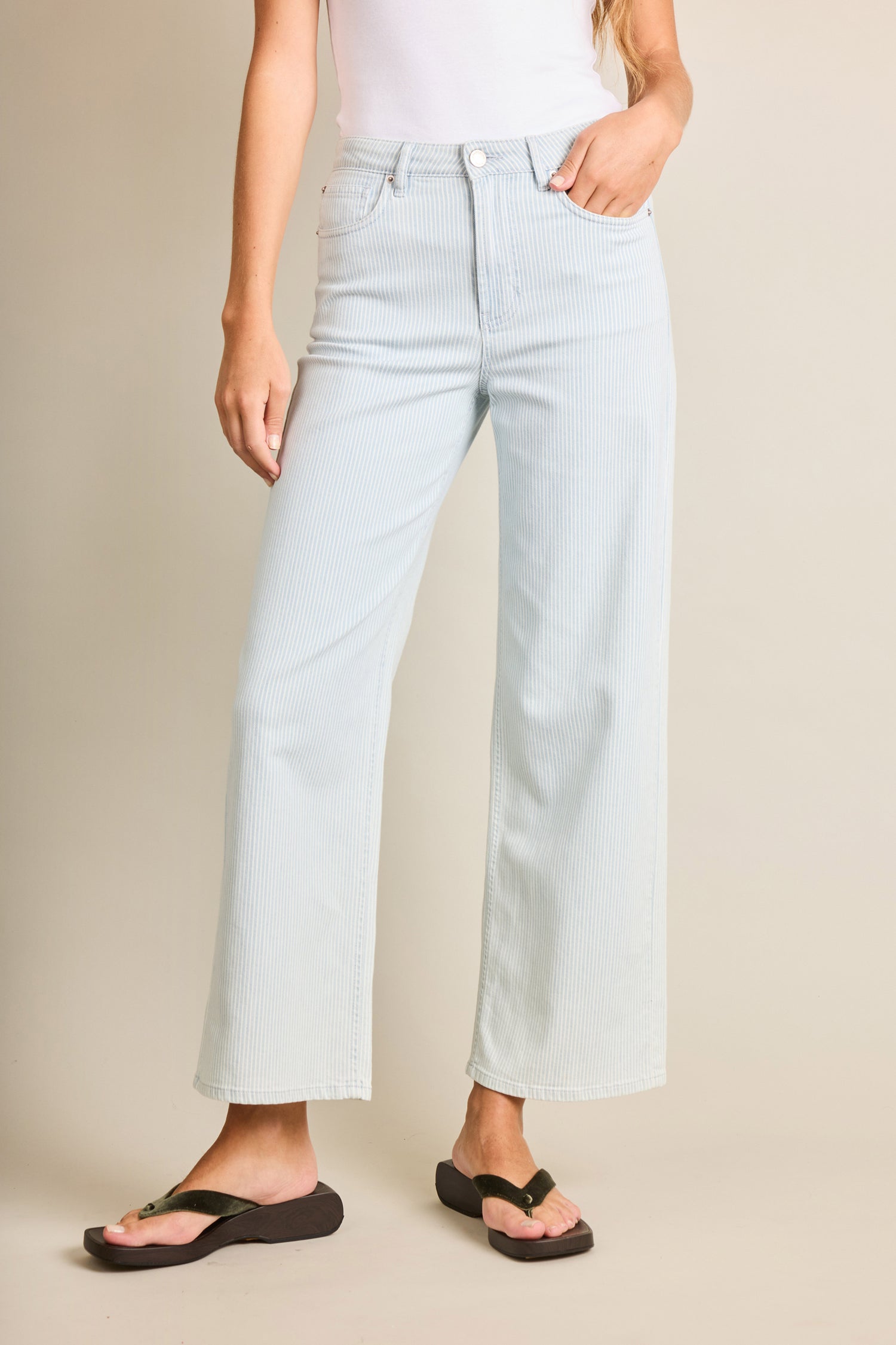 Jean flare rayé