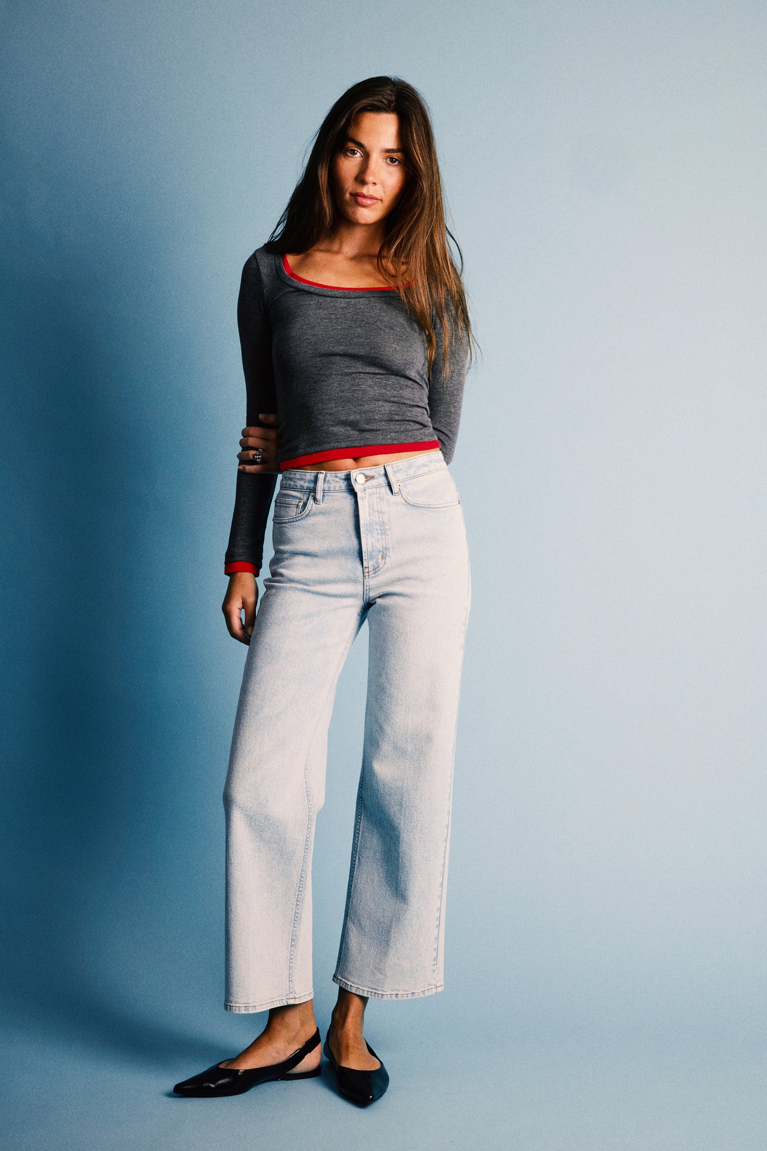Jean flare ice blue