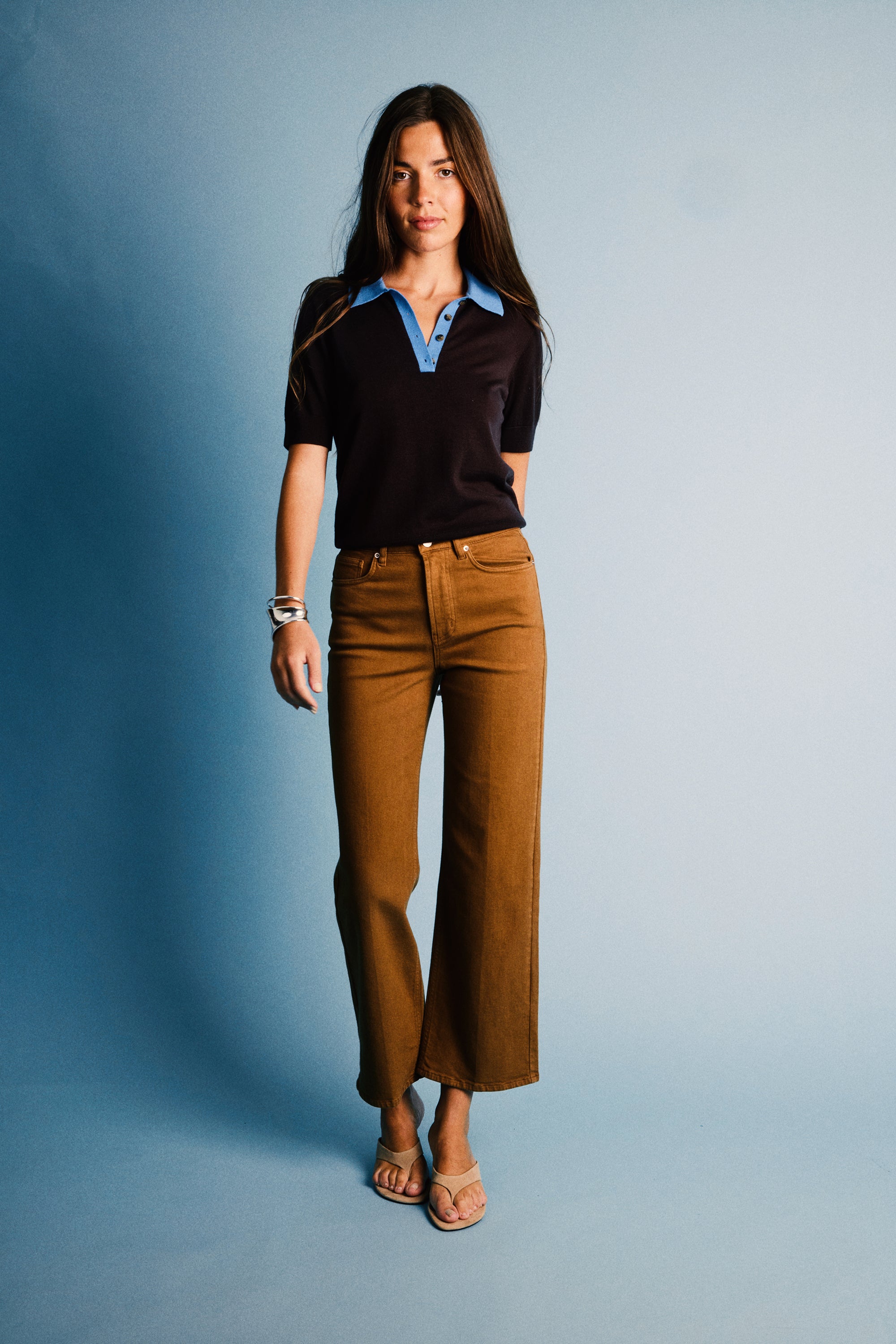 Caramel flared jeans