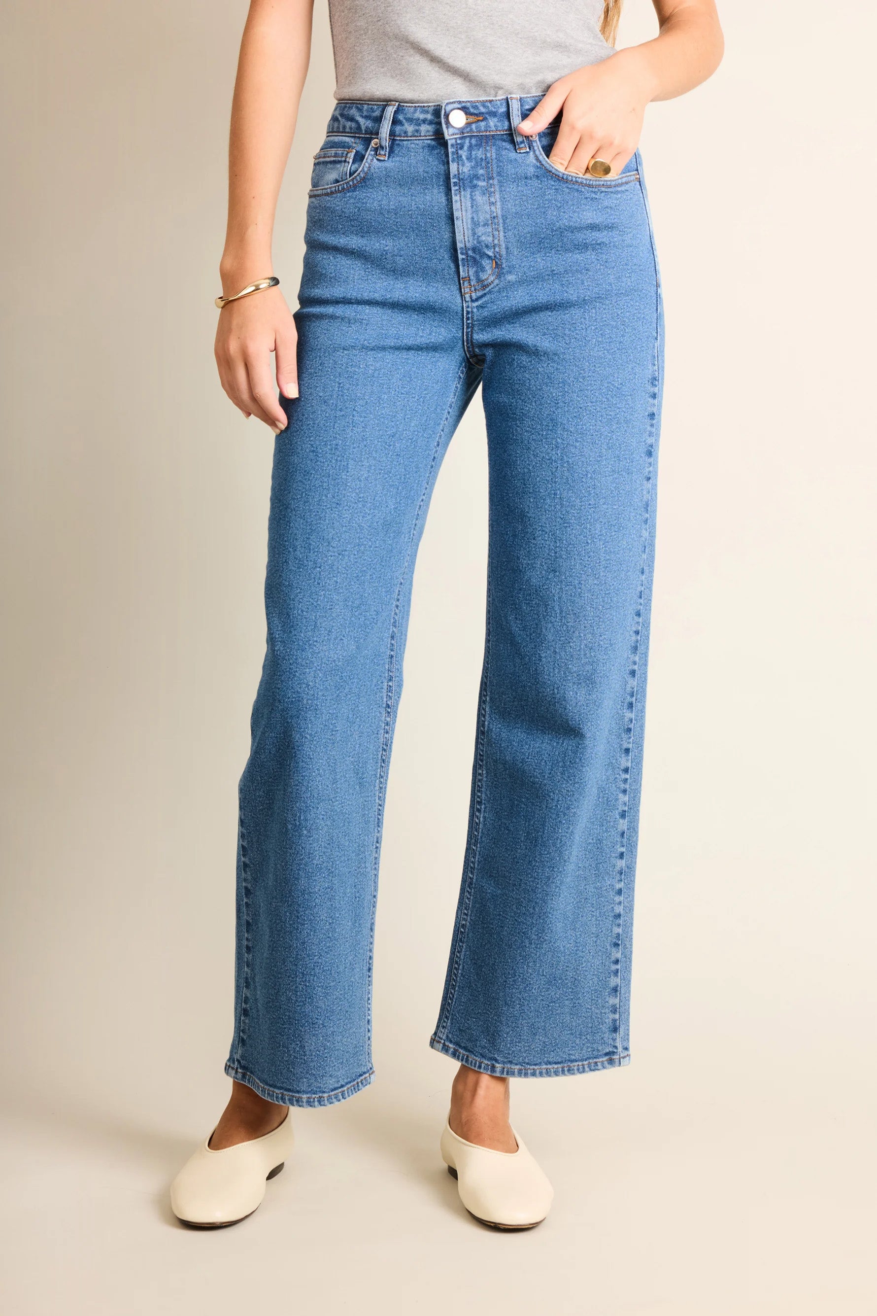 Jean flare bleu stone